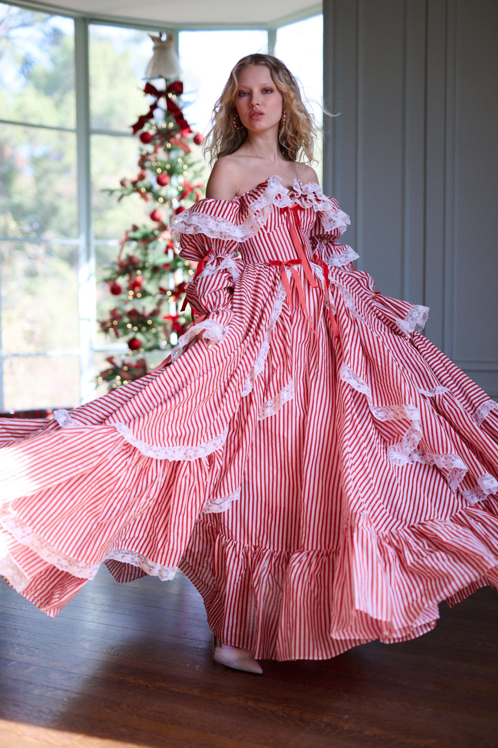 The Candy Stripe Waltz Gown Product Image