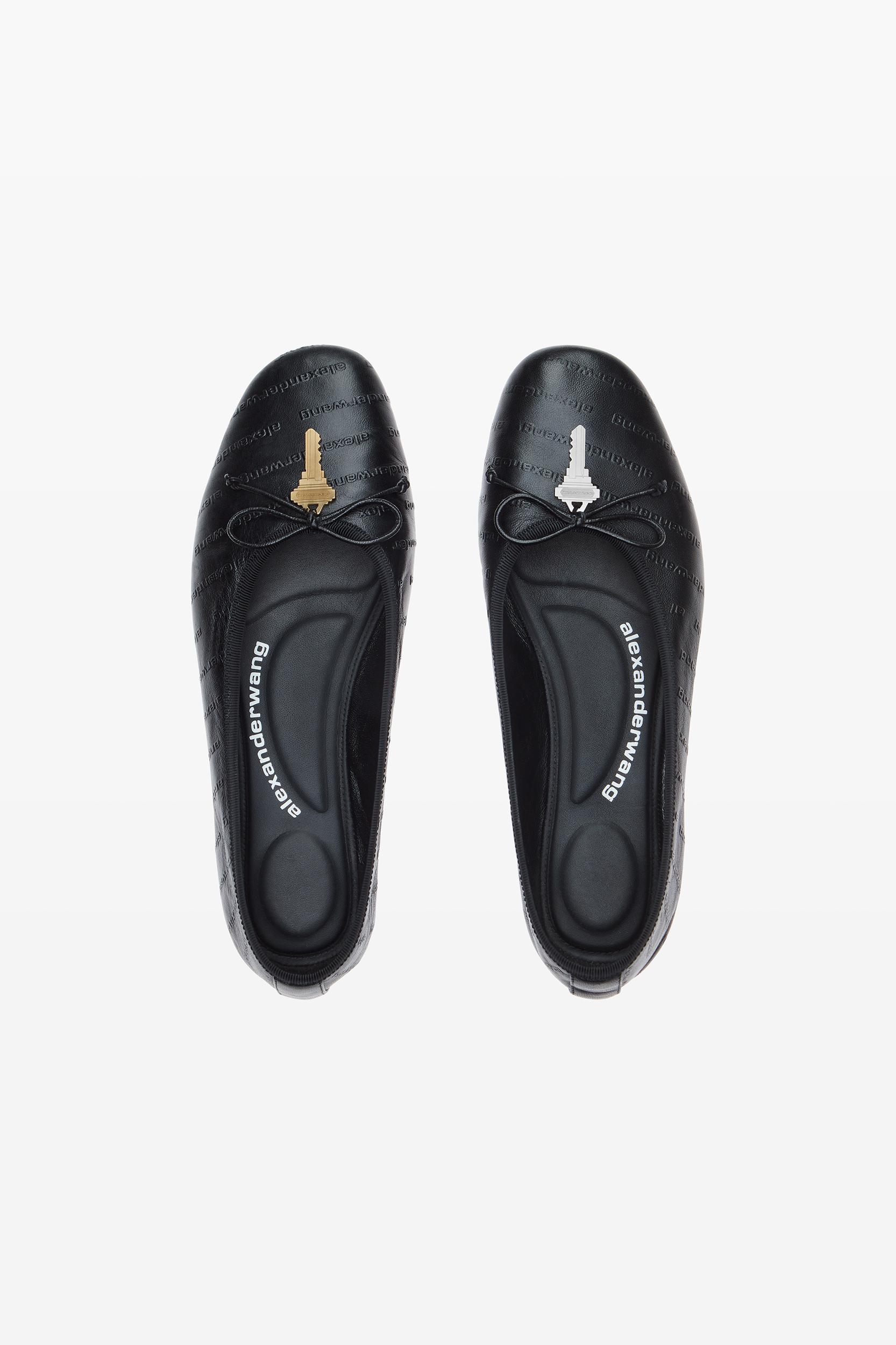 Black Lambskin Ballet Flats Product Image