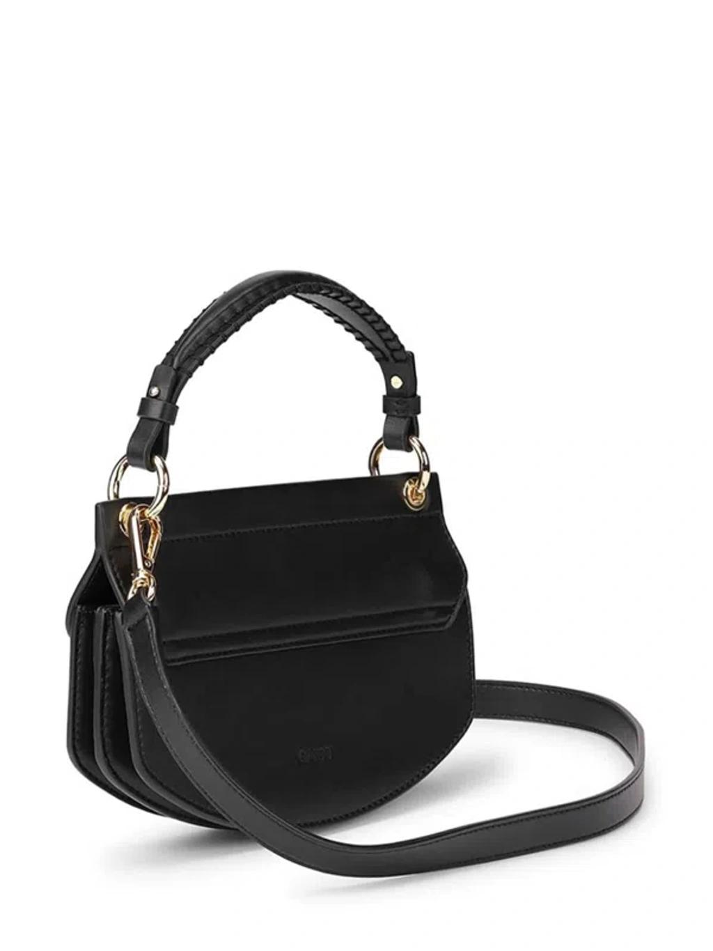 GANNI Womens Black Apo-g Mini Leather-blend Top-handle Bag Product Image