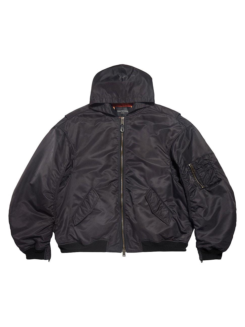 Mens Tape Type Light Hooded Bomber Jacket Product Image