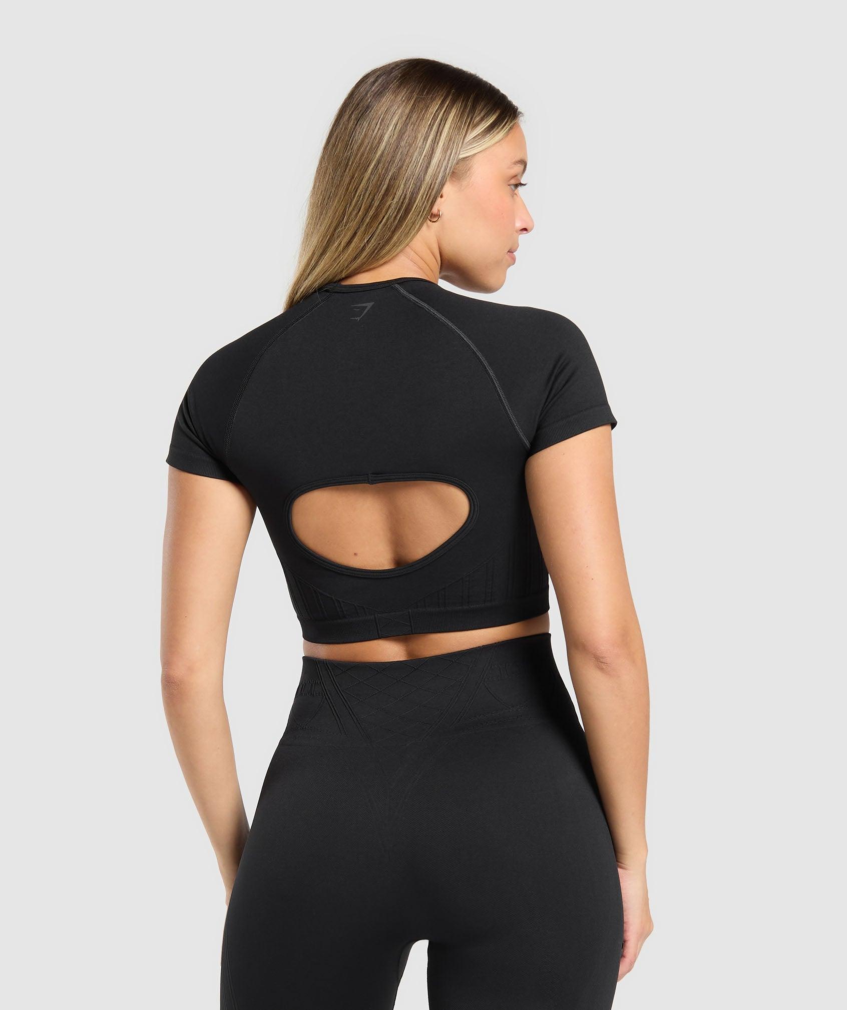 Gymshark Corset Seamless Crop Top - Black Female Product Image