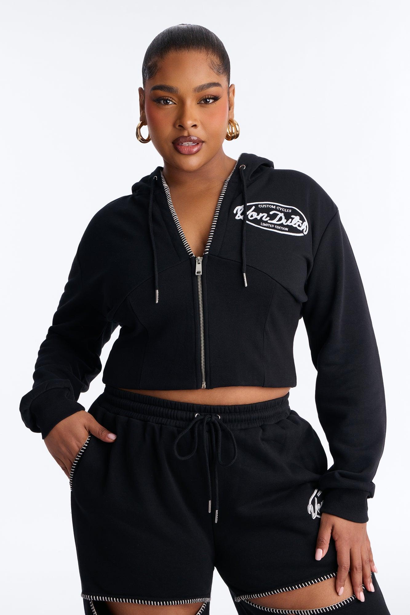Von Dutch After Hours Sweatshirt Zip Up - Black Female Product Image