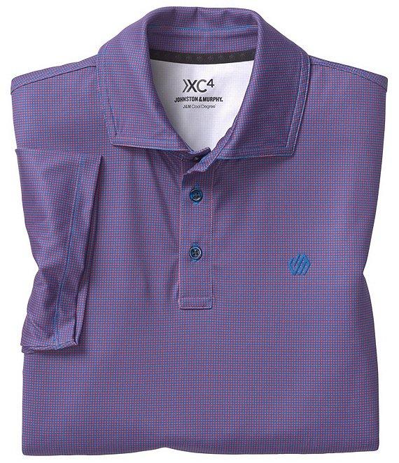 Johnston & Murphy XC4 Performance Stretch Cool Degree Mini Gingham Short Sleeve Polo Shirt Product Image
