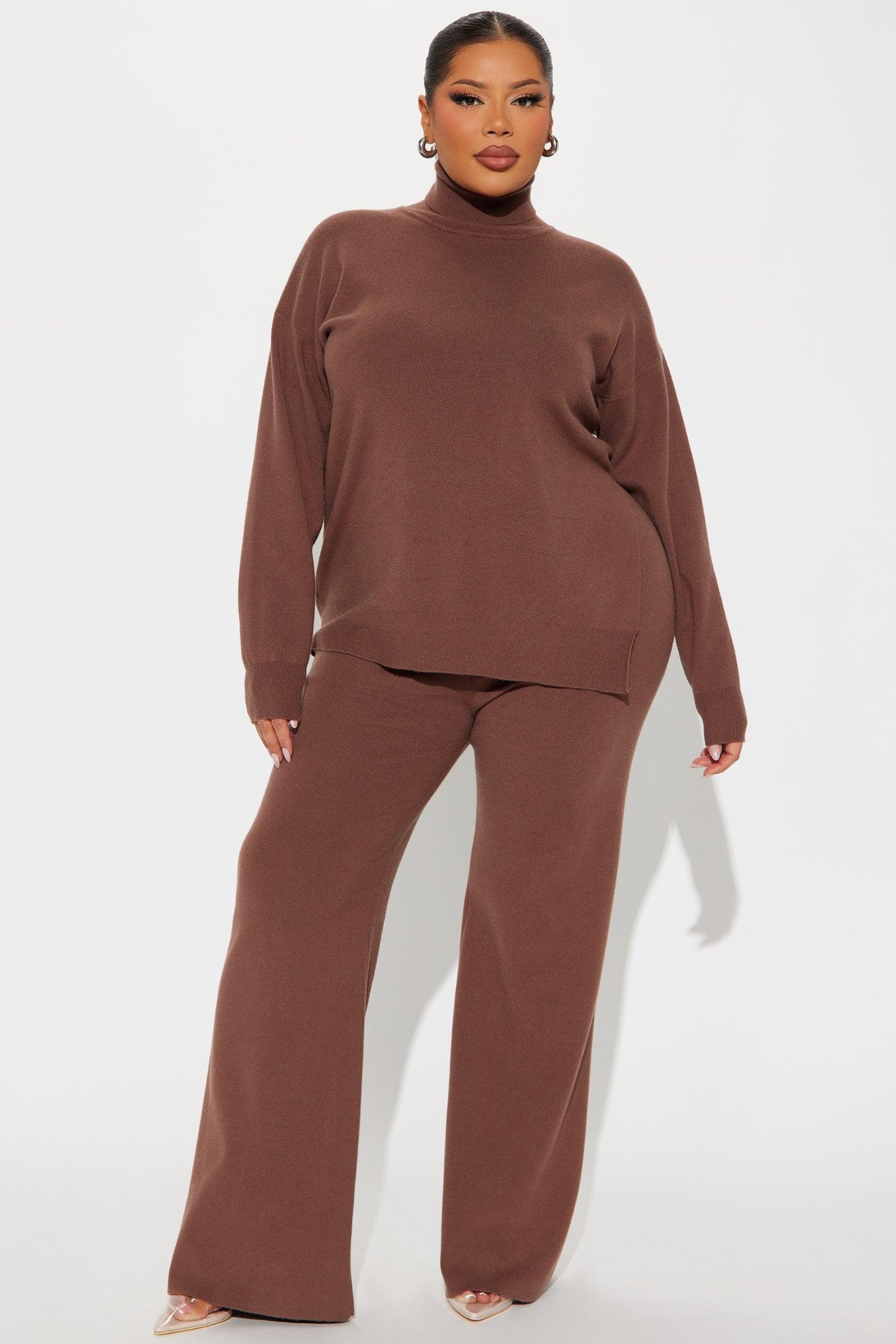 Staying Here Sweater Pant Set - Mocha Product Image