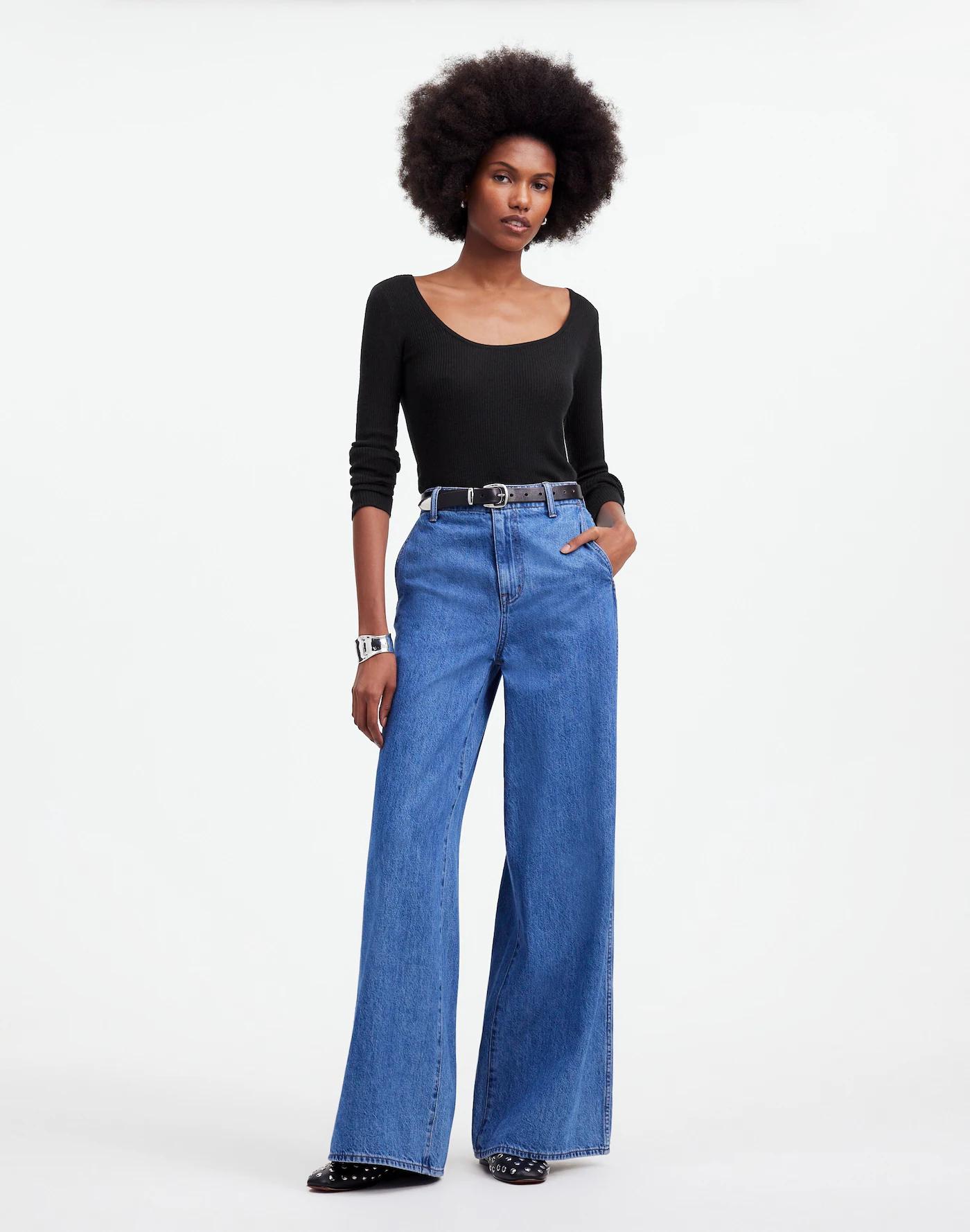 Merino Wool-Silk Blend Scoopneck Sweater Product Image