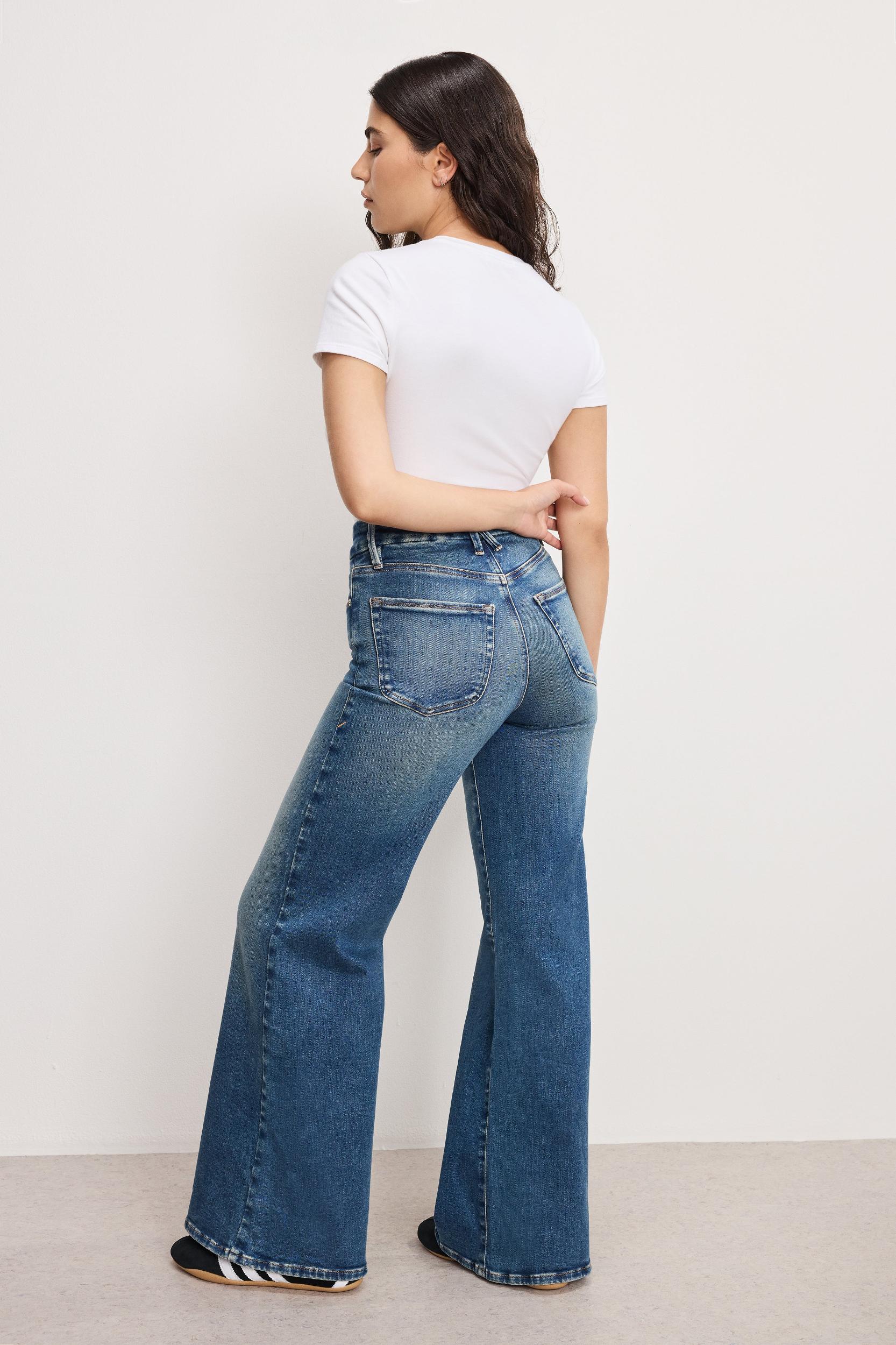 SOFT TECH GOOD PETITE PALAZZO JEANS | INDIGO986 Product Image
