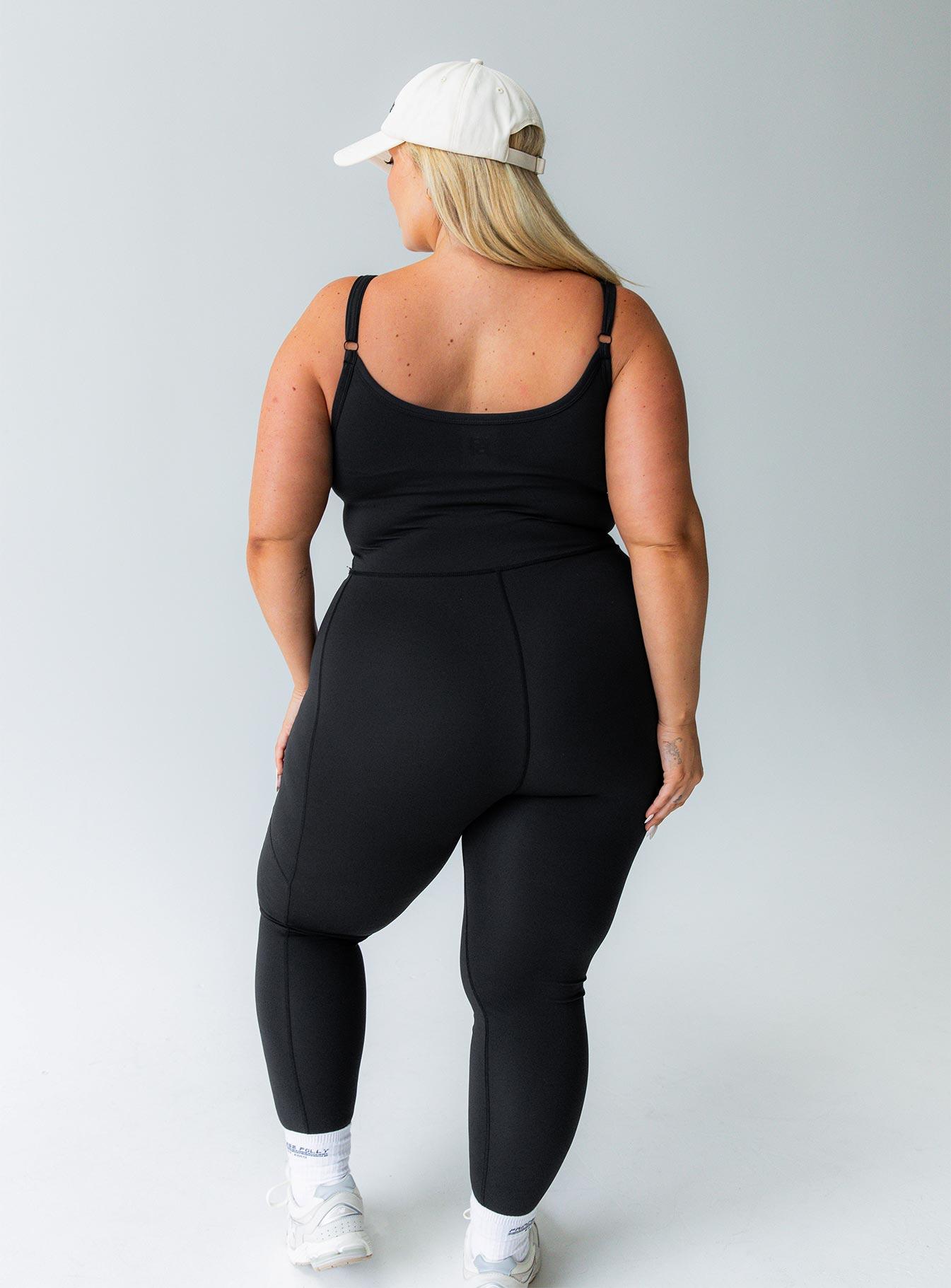 Go Getter Activewear Jumpsuit Black Curve Product Image