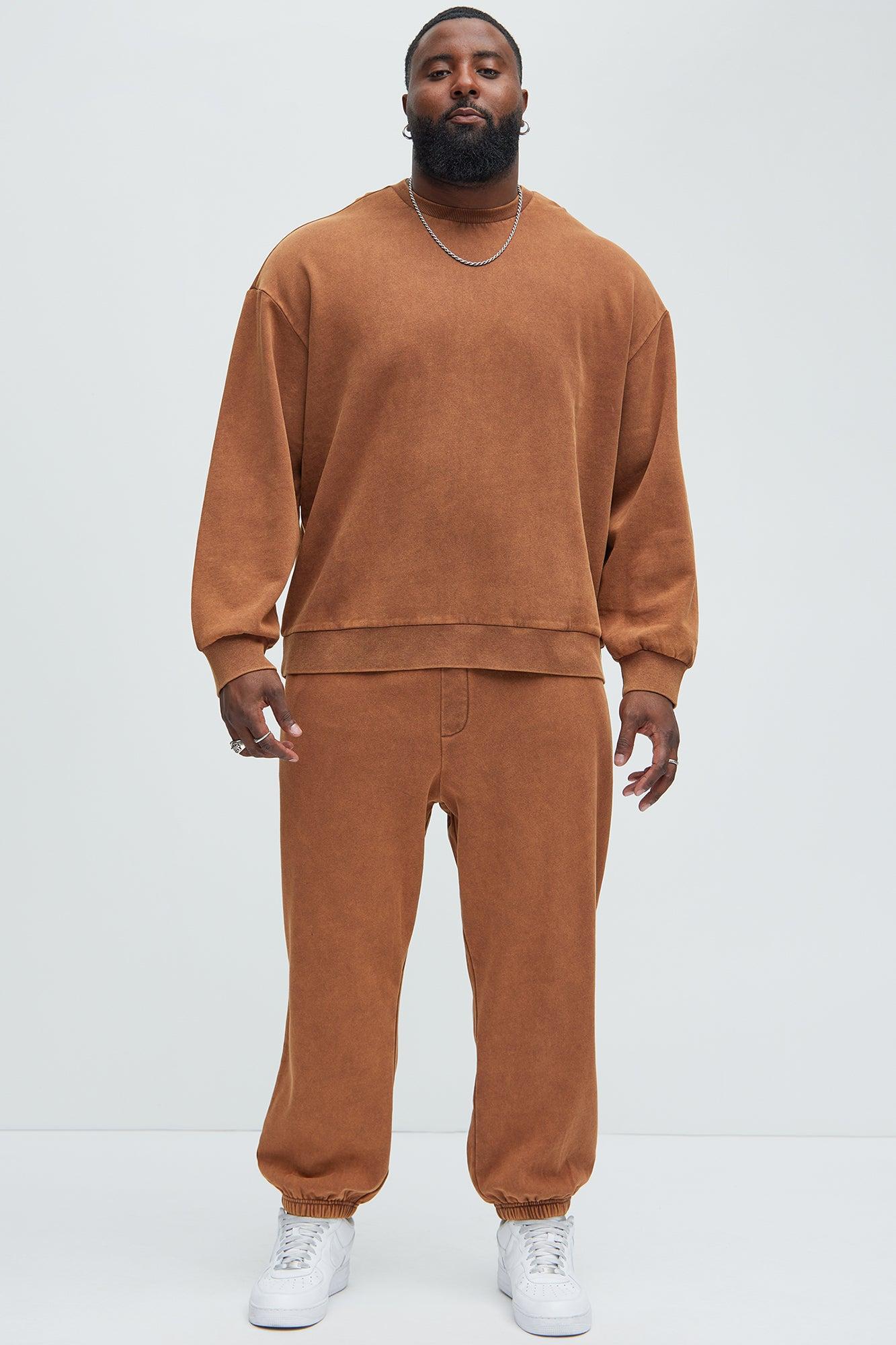 Tyson Heavy Wash Crewneck Sweatshirt - Dark Brown Product Image