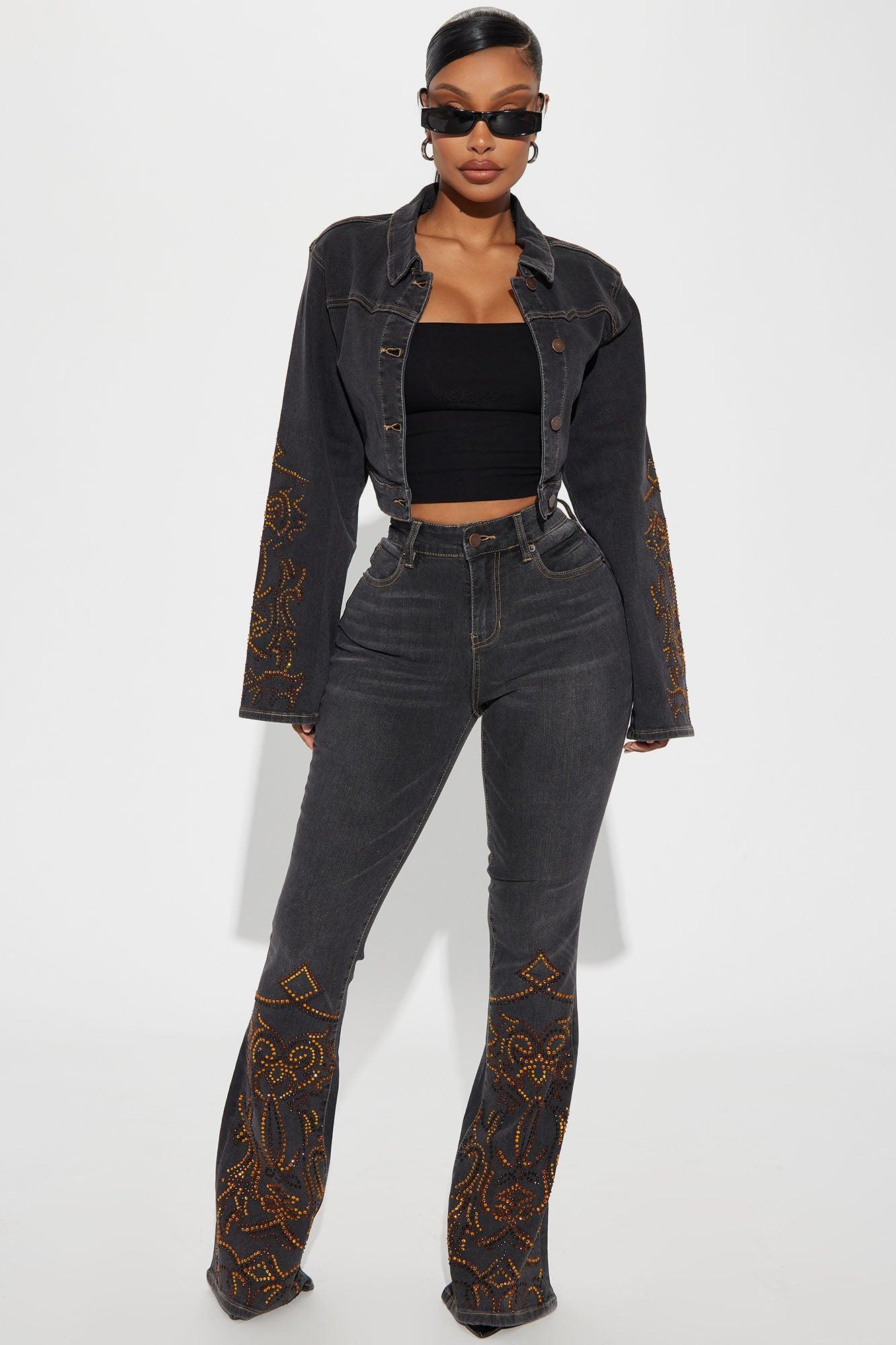 Lone Ranger Embellished Denim Jacket - Black Wash Product Image