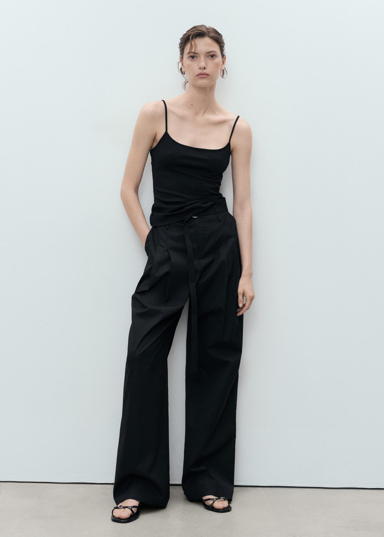 Spaghetti strap top - Women | MANGO USA Product Image