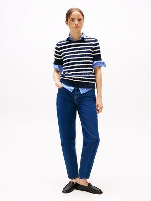 Short-Sleeve Cable Knit Crewneck Sweater Product Image