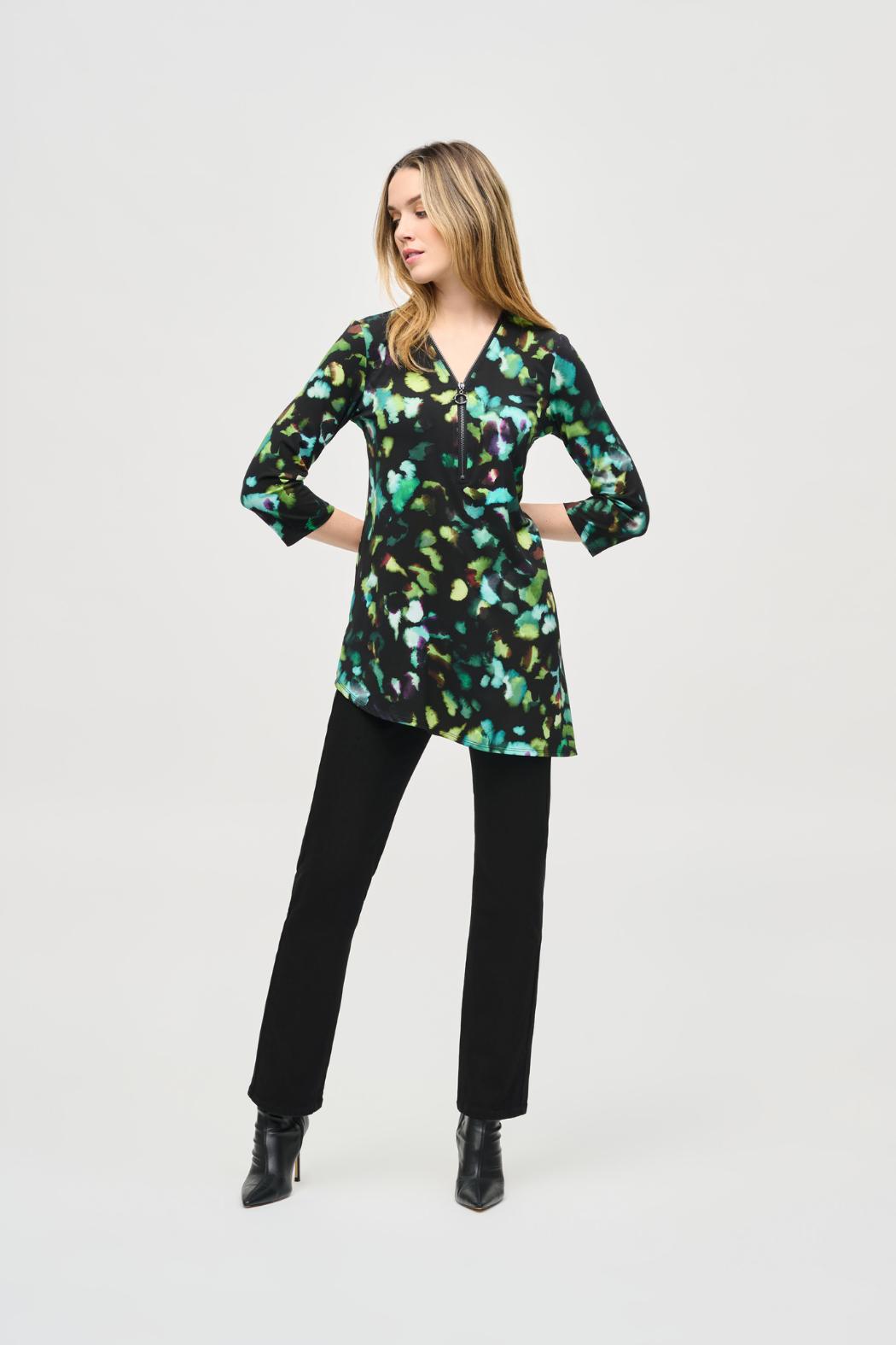 Silky Knit Abstract Print Tunic Product Image