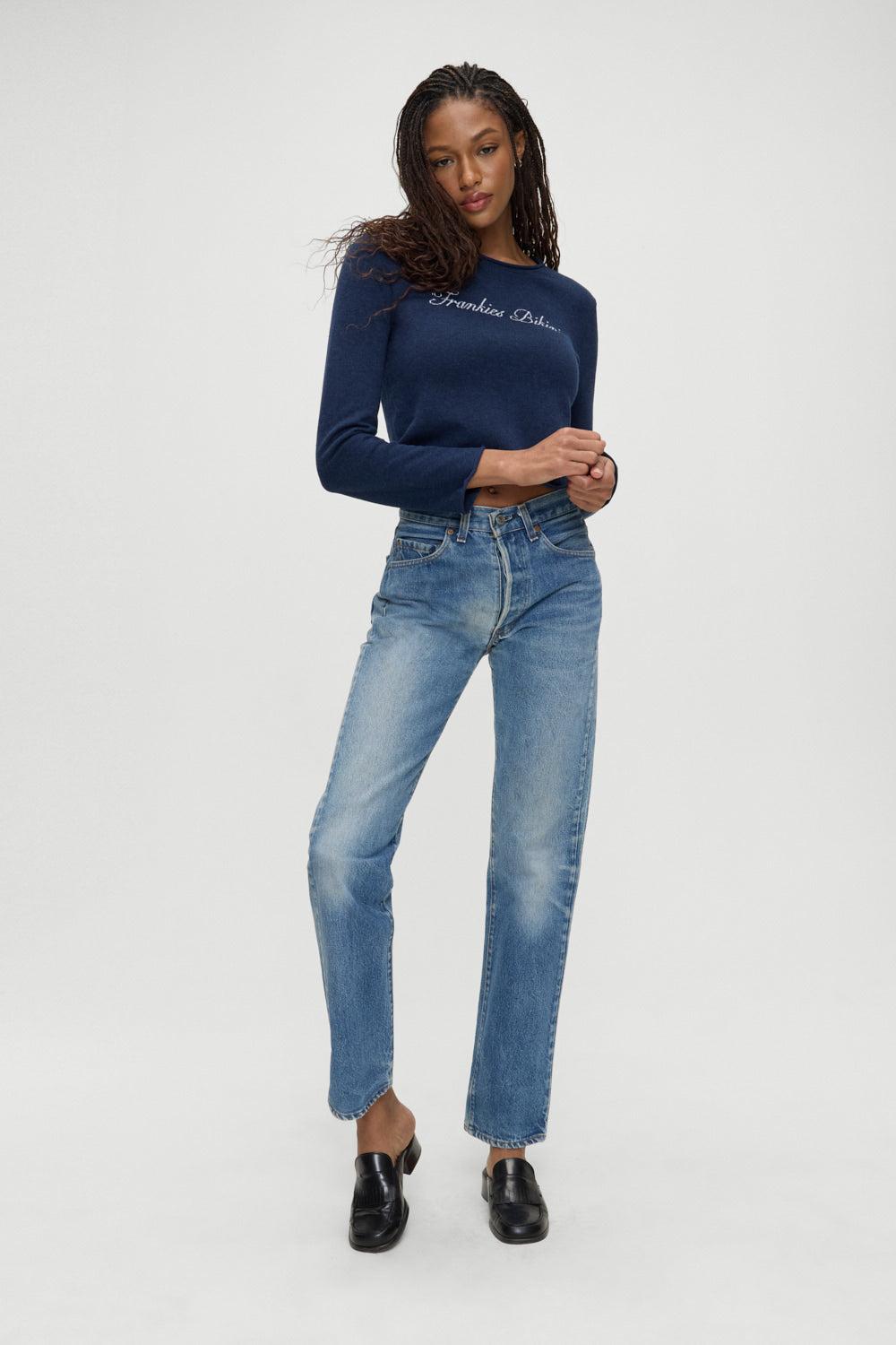 Kennedy Cotton Knit Sweater - Deep Sea Blue Product Image