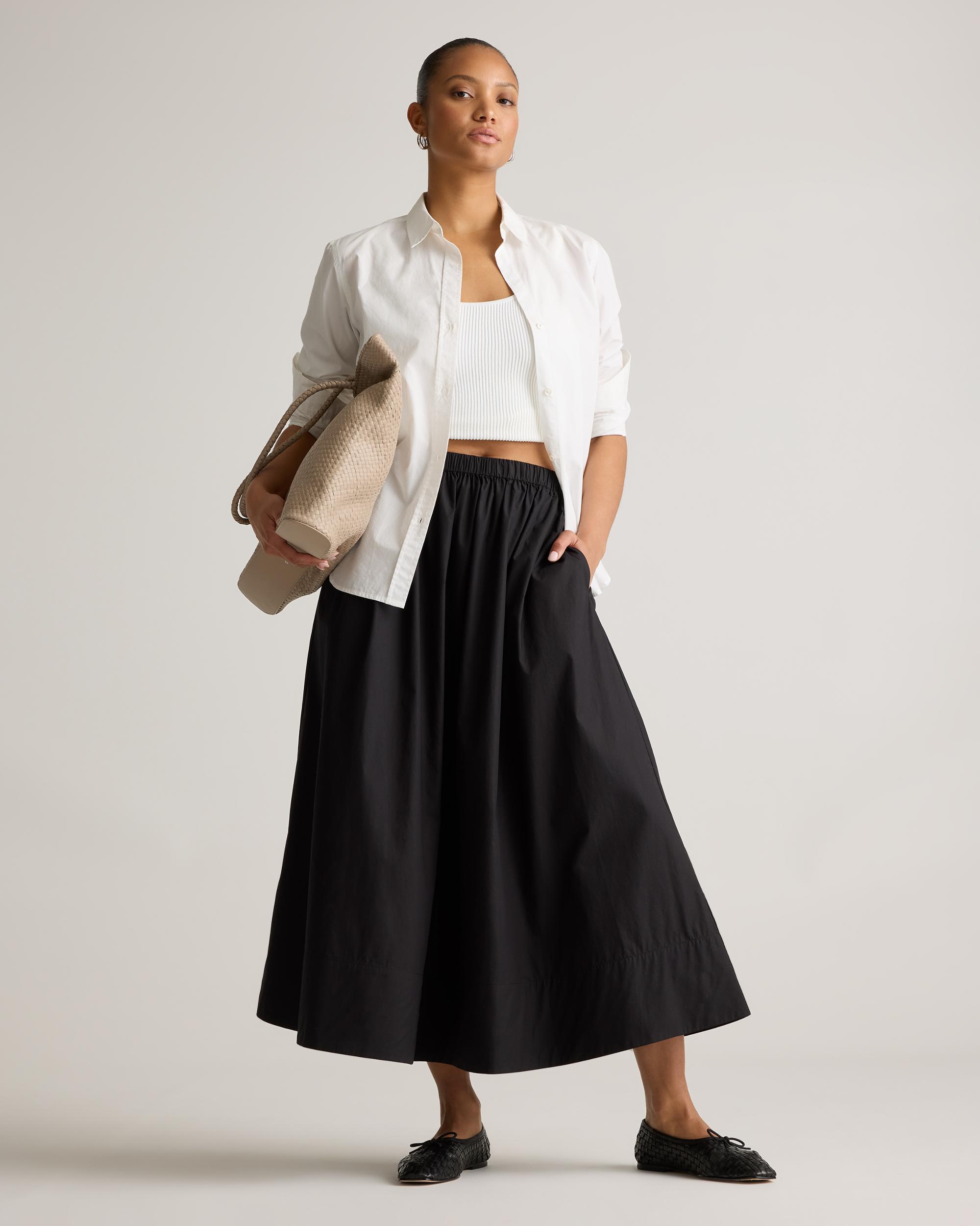 Quince | Women's Poplin A-line Maxi Skirt Organic Cotton Product Image