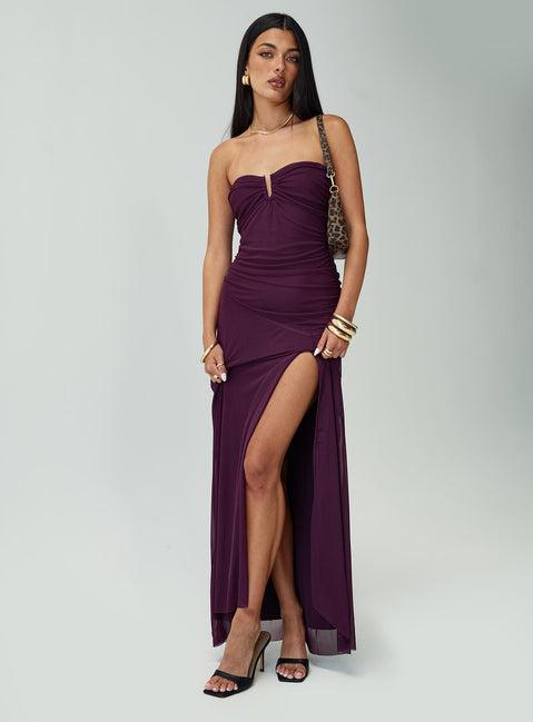 Barbarella Strapless Maxi Dress Purple Product Image