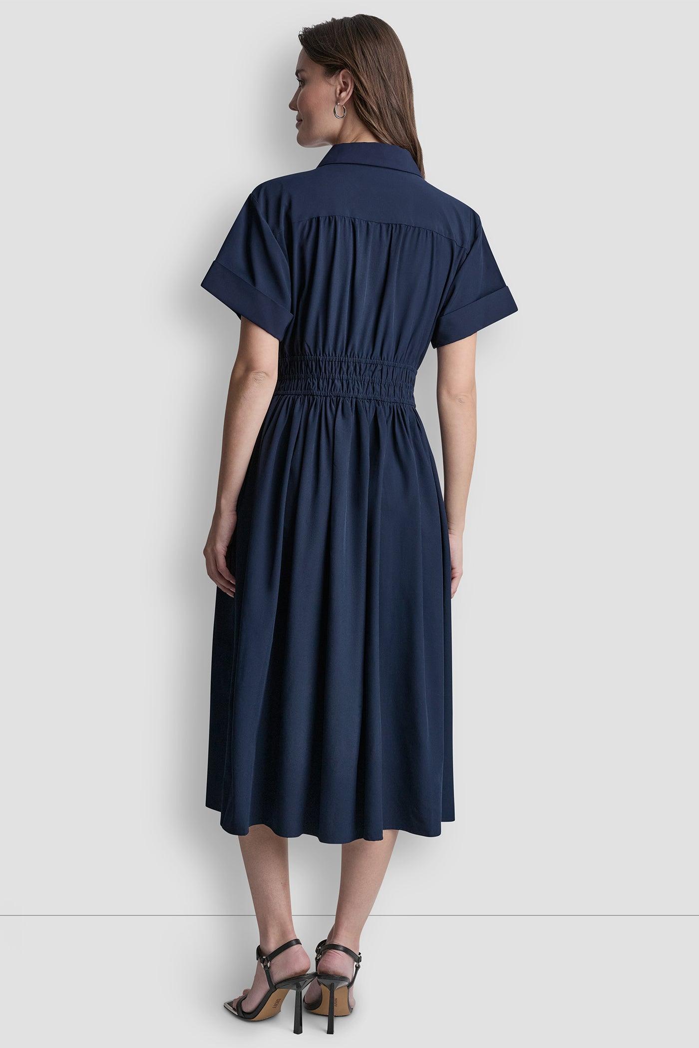 SMOCKED-WAIST COMMUTER DRESS Product Image