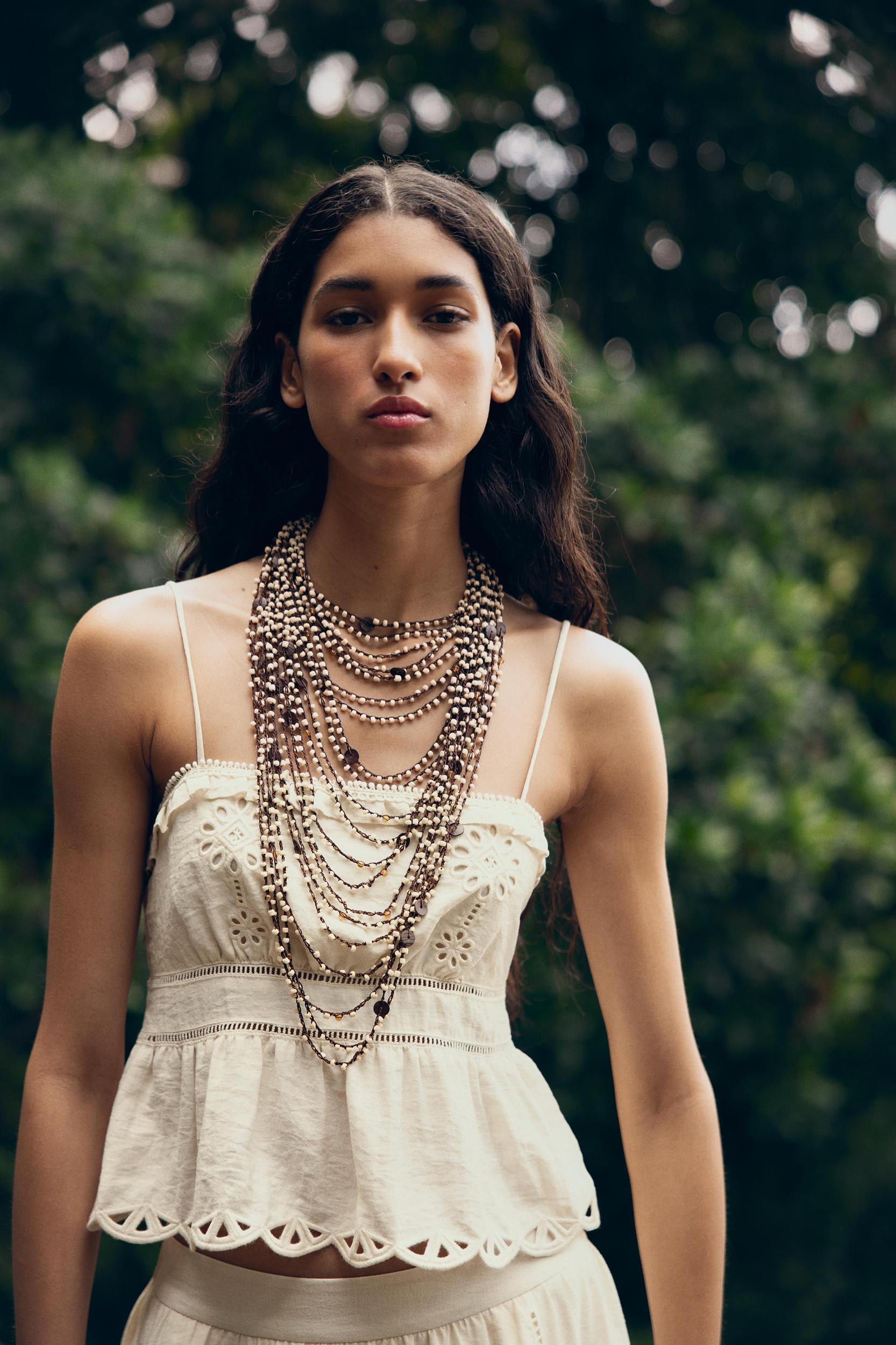 EMBROIDERED EYELET CROP TOP Product Image