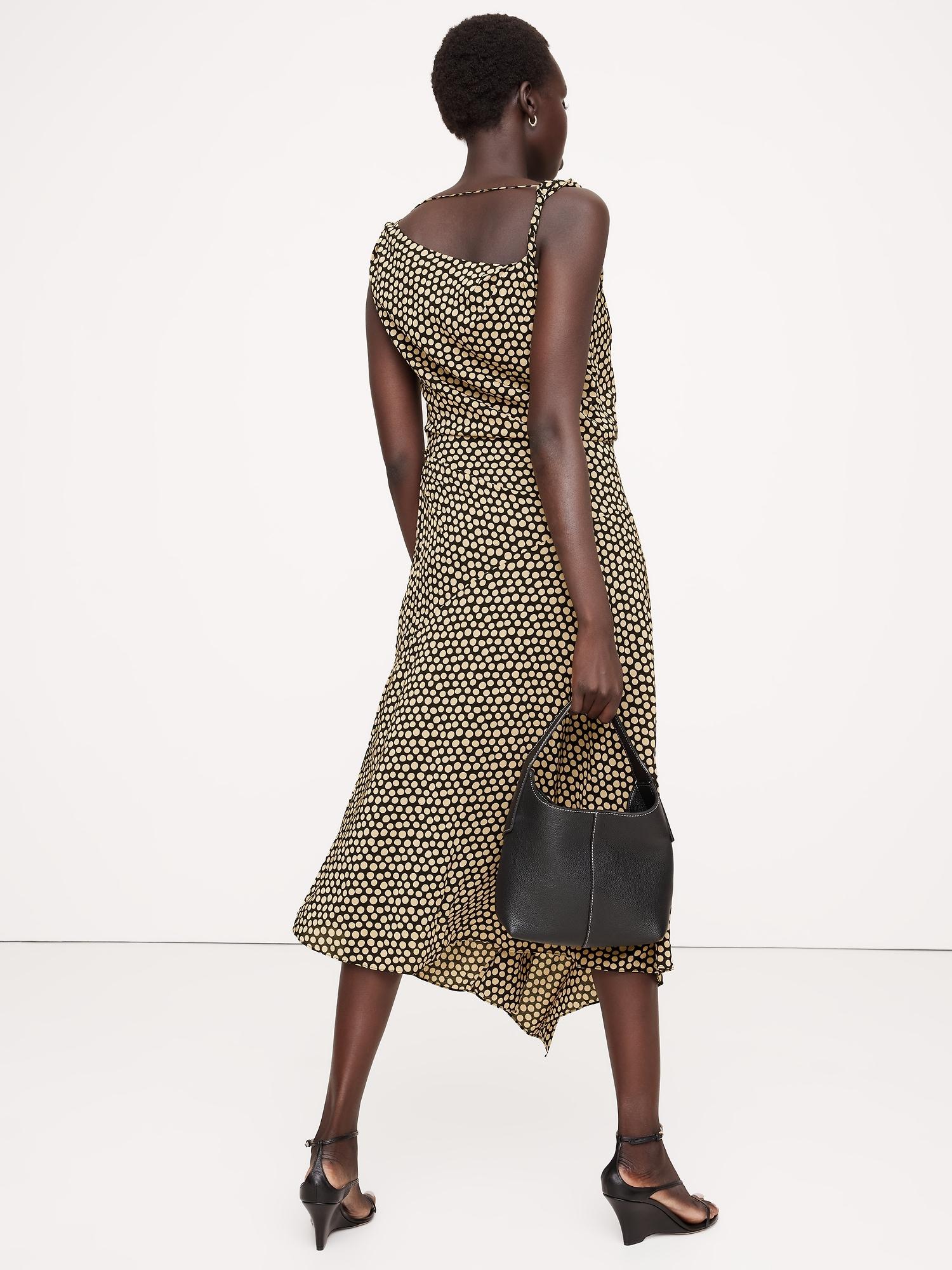 Crepe Twist-Shoulder Dress Product Image