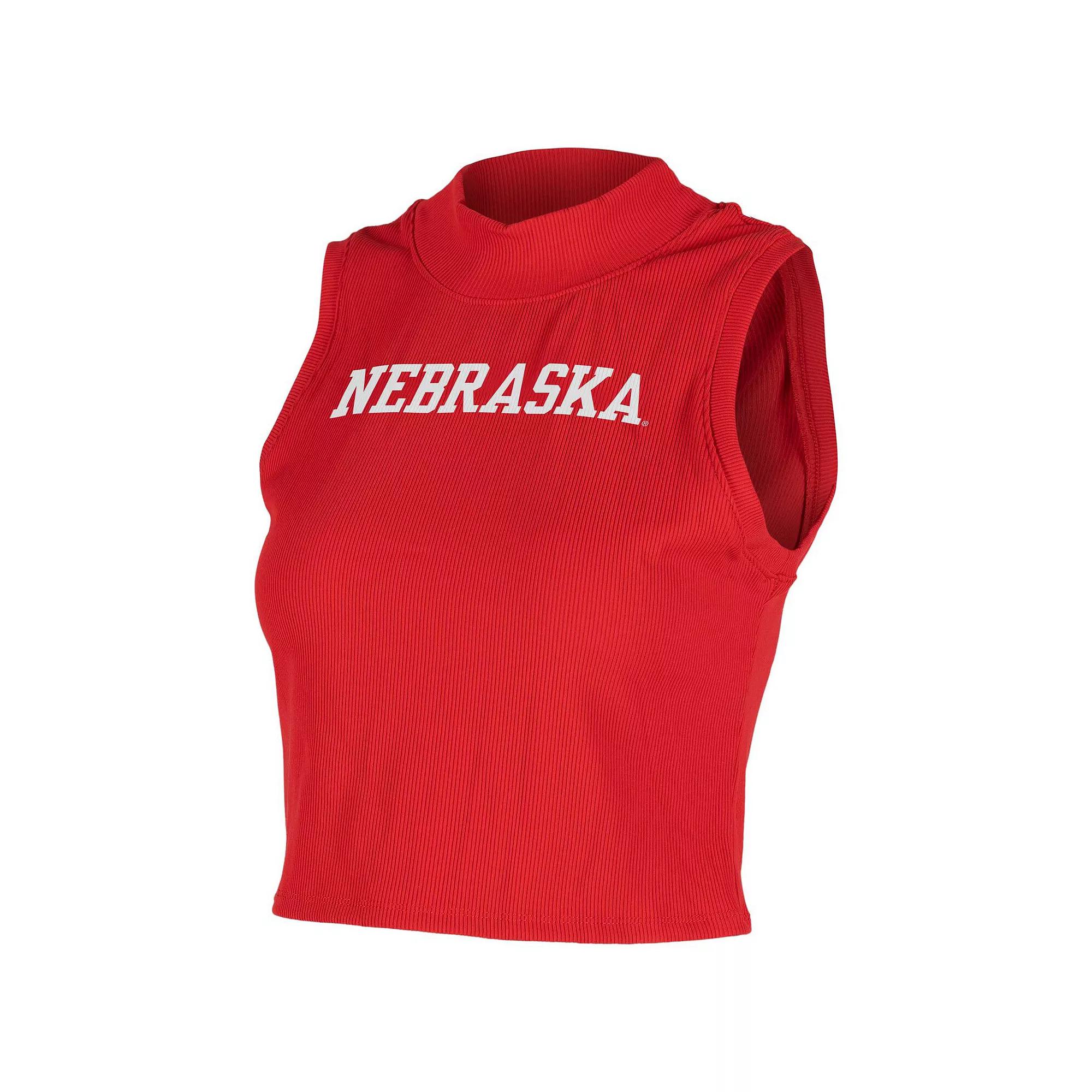 Women's ZooZatz Scarlet Nebraska Huskers Cropped Tank Top, Size: Large, Red Product Image