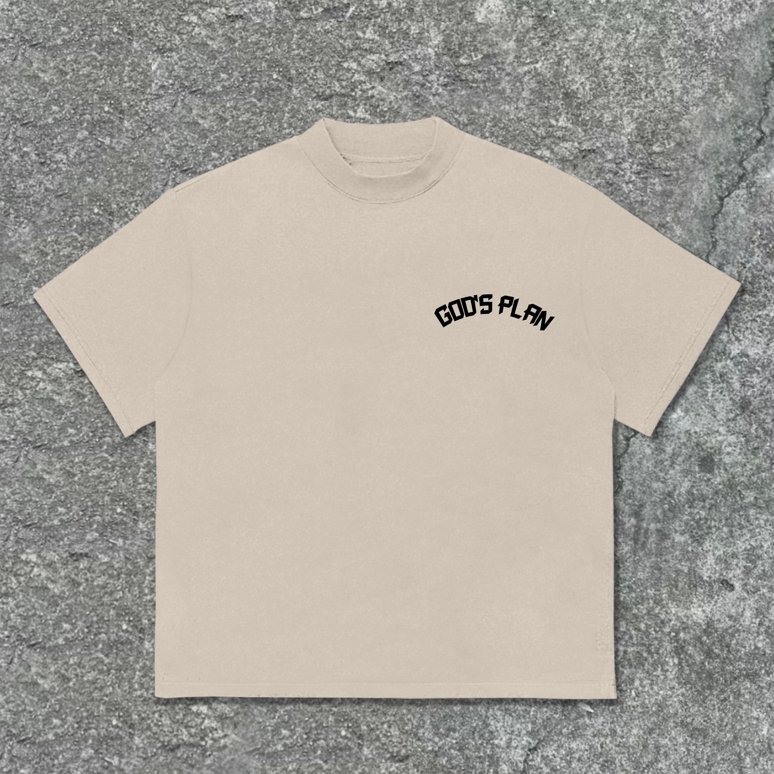 Unisex Men's God's Plan Faith Vintage Graphic Street Cotton T-Shirt Product Image