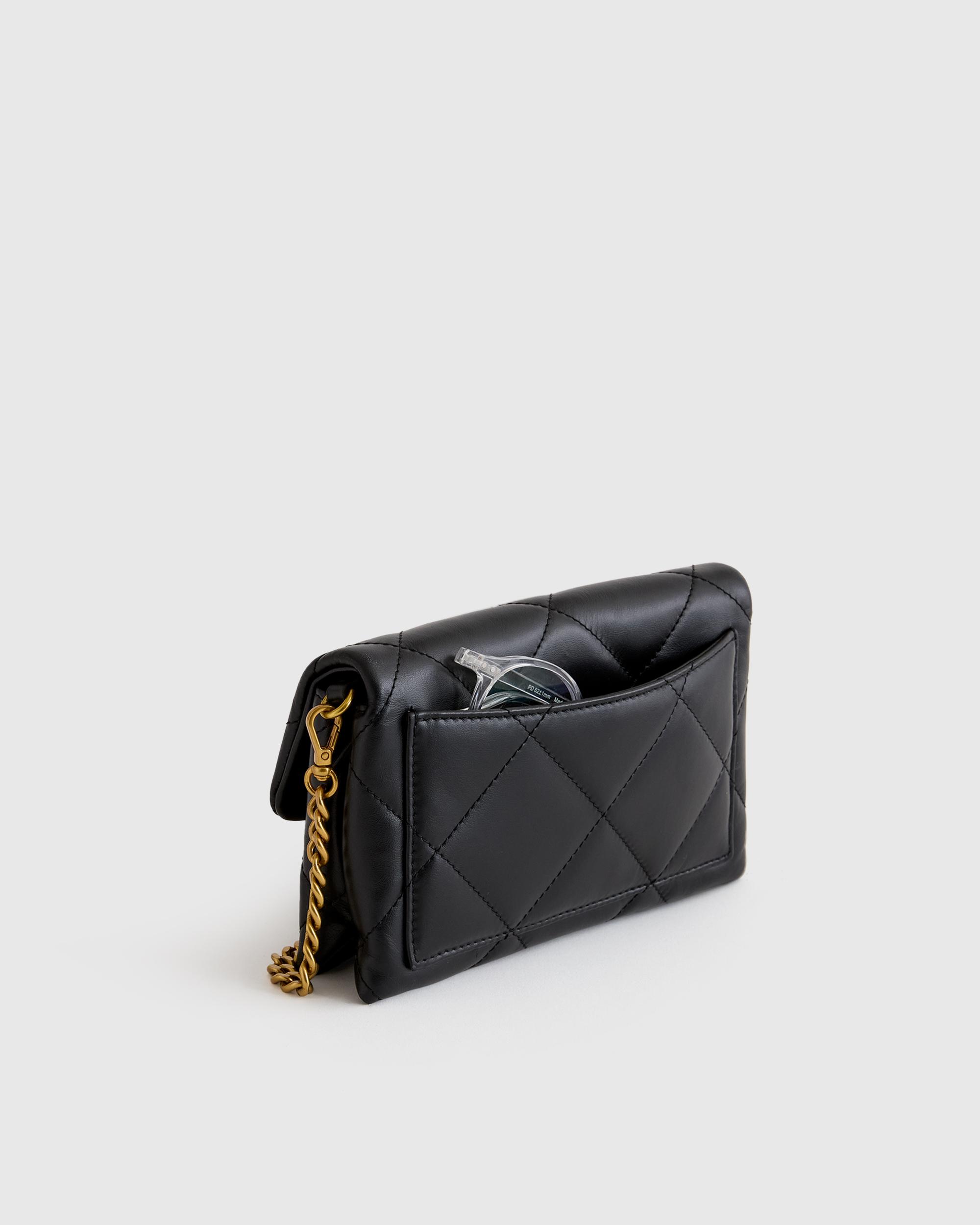 Quince | Women's Italian Leather Diamond Quilted Wallet Crossbody Product Image