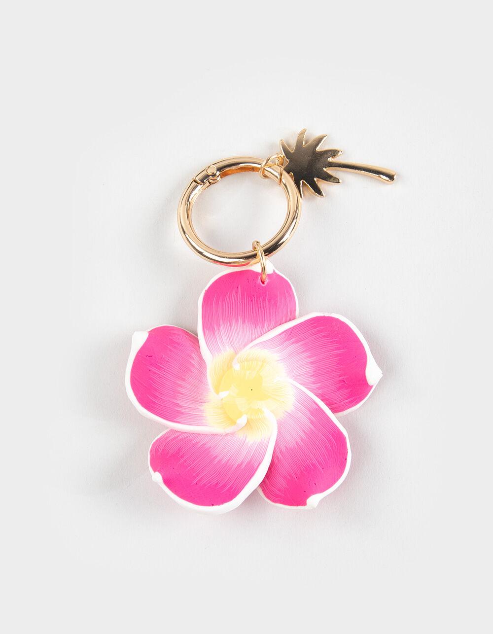 FULL TILT Hibiscus Bag Charm - PINK Product Image