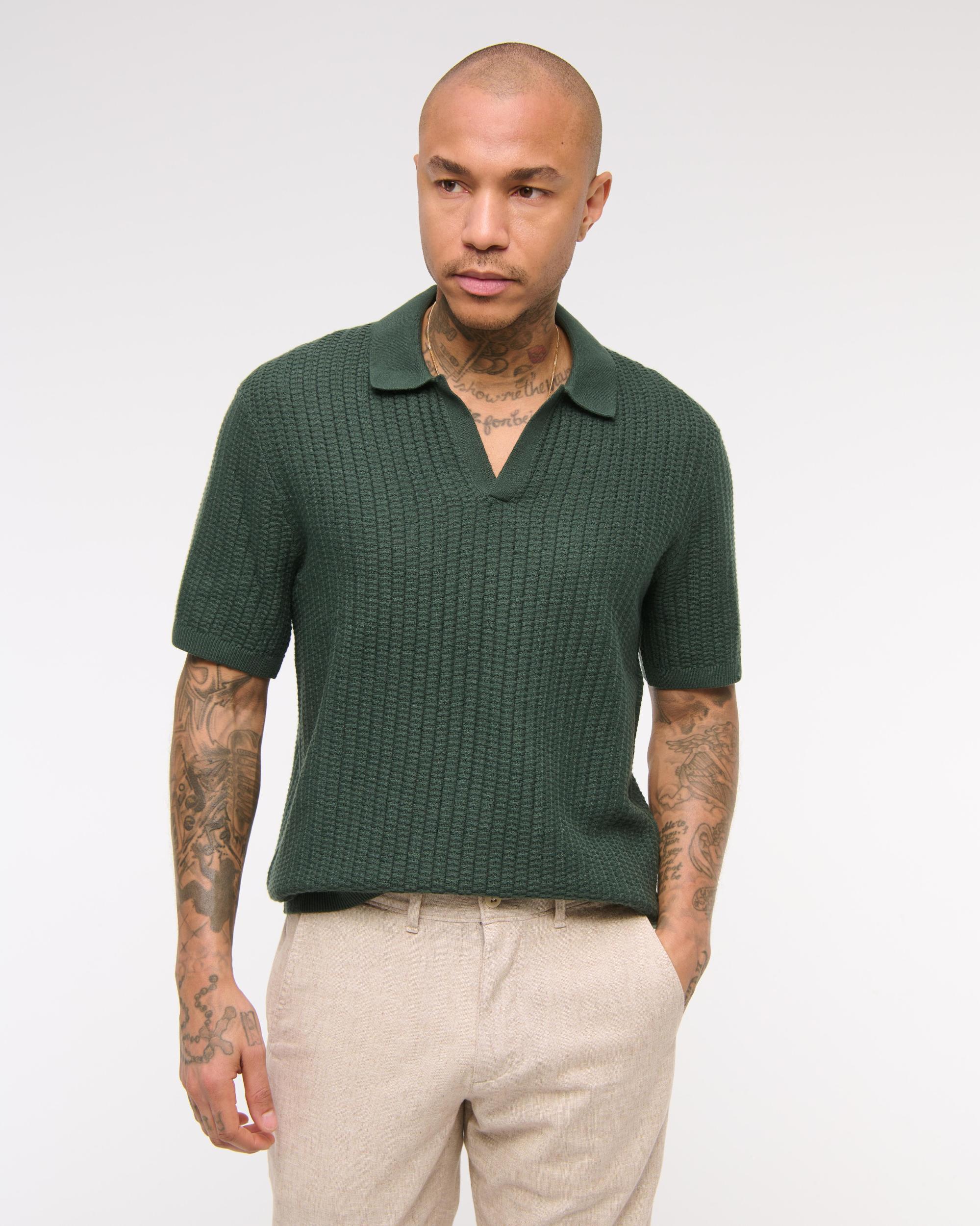 Classic Stitch Johnny Collar Sweater Polo Product Image