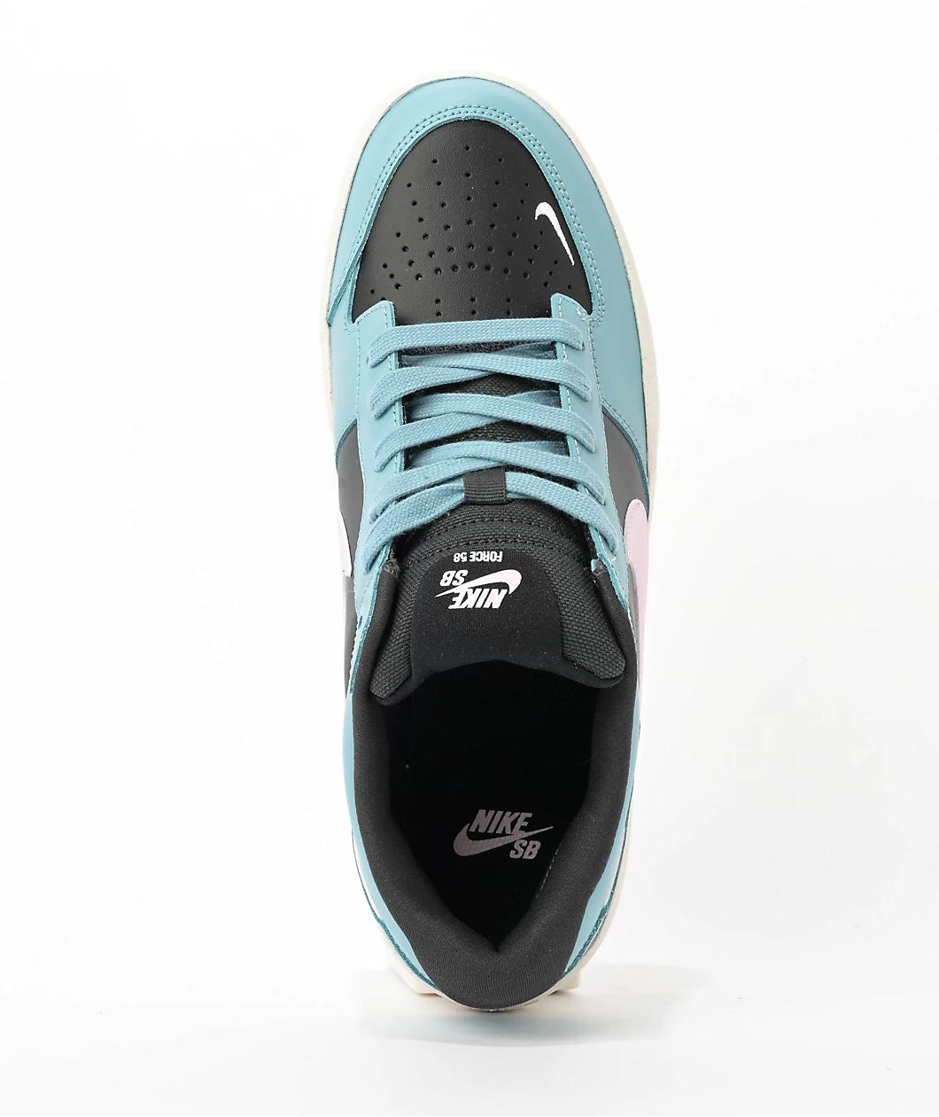 Nike SB Force 58 Denim Turquoise & Dark Smoke Grey Skate Shoes Product Image