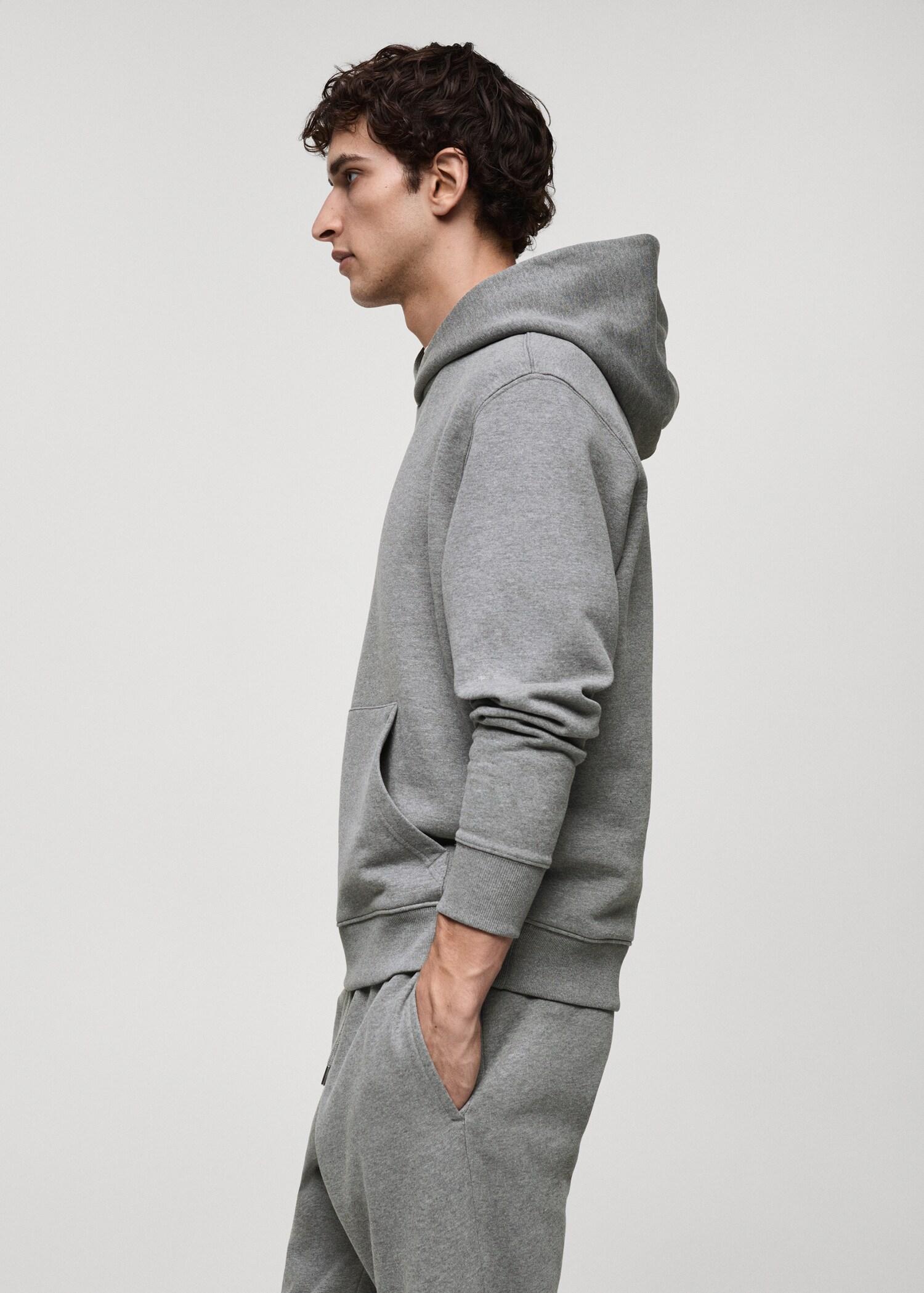 Hoodie cotton sweatshirt - Men | MANGO USA Product Image
