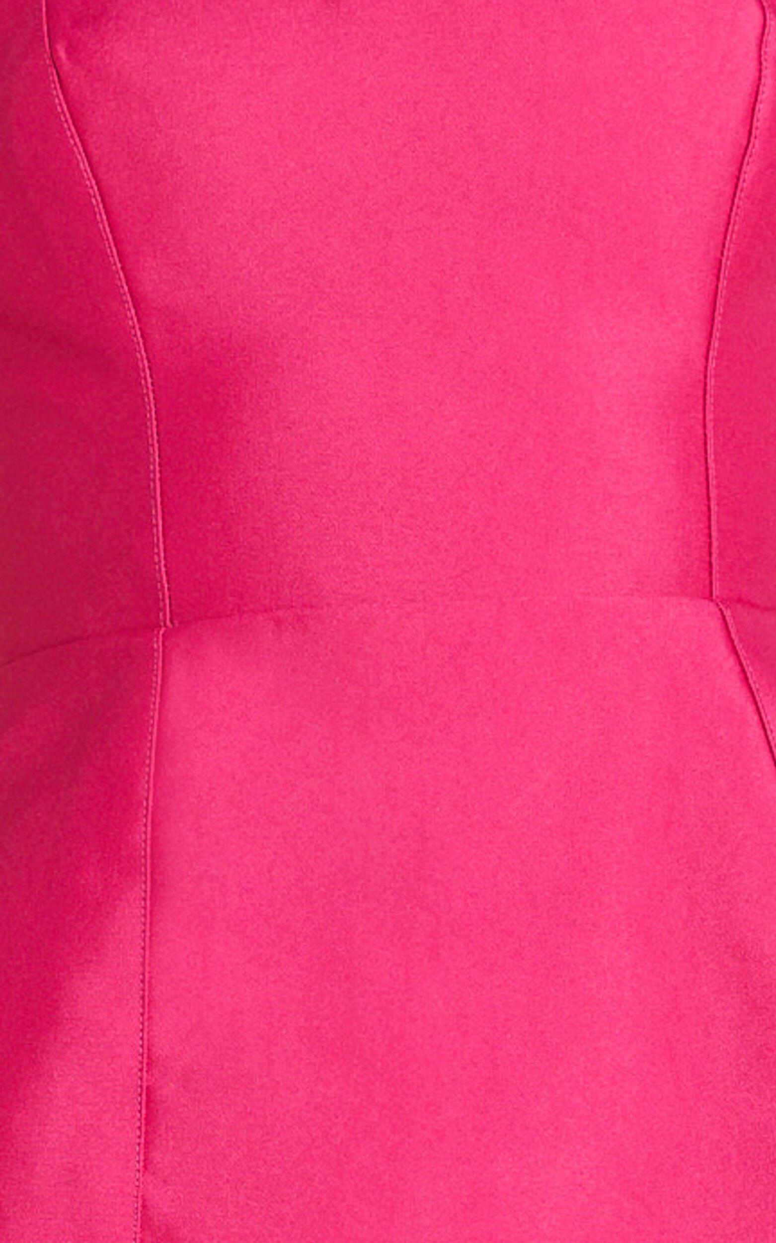 Carolina Mini Dress - Scoop Neck Panel Bodice Dress in Fuchsia Product Image