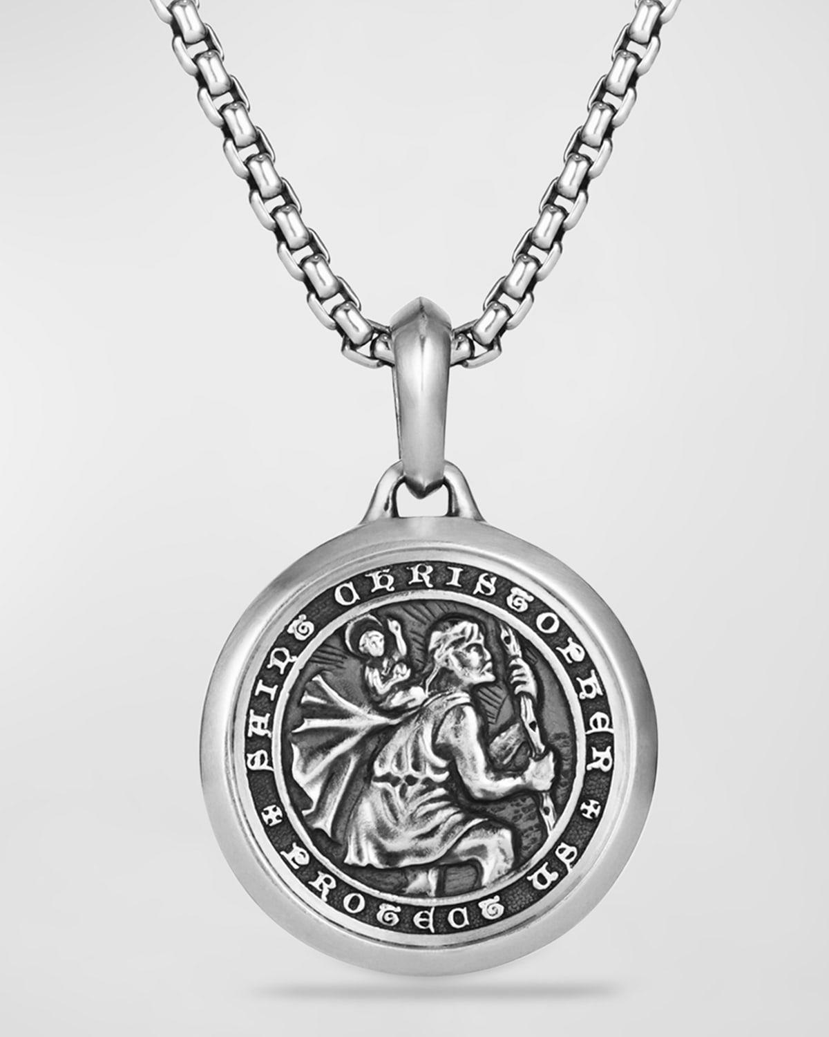 Mens The Amulets Sterling St. Christopher Amulet Product Image