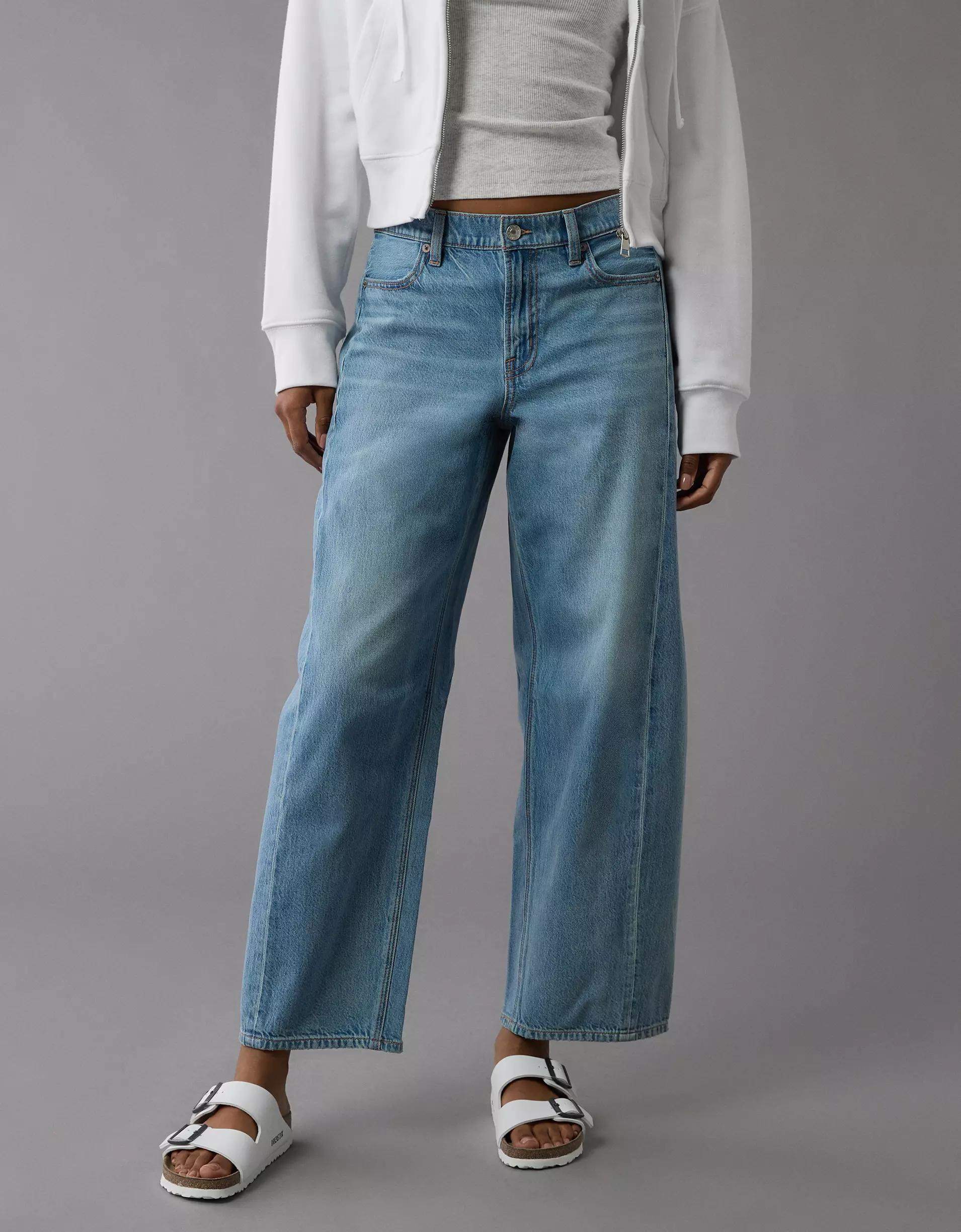 AE Dreamy Drape Strigid Barrel Jean Product Image