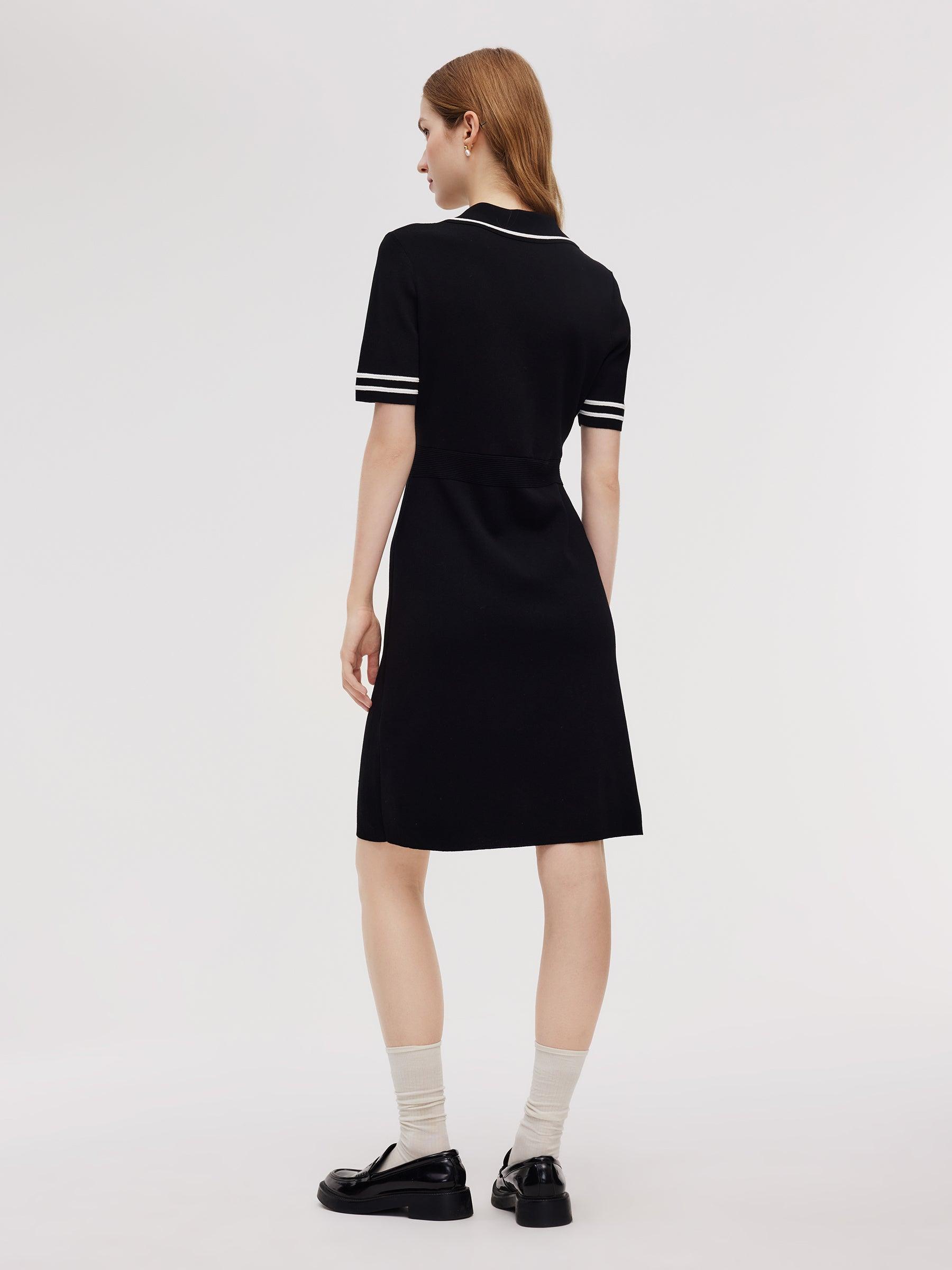 Lyocell Blend Contrast Trim Women Knit Mini Dress Product Image