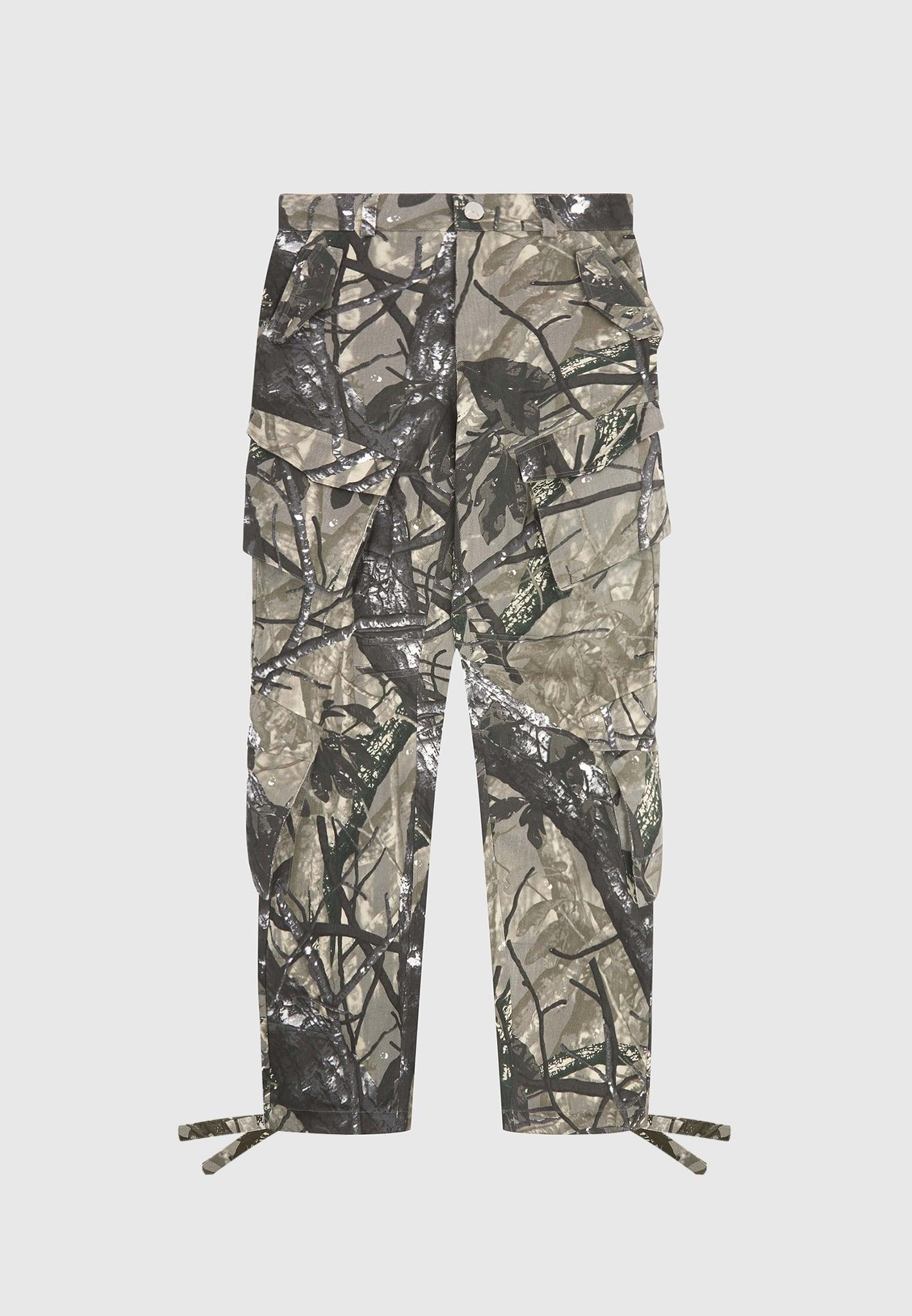 High Waisted Camo Cargo Pants - Khaki Camo Female Product Image