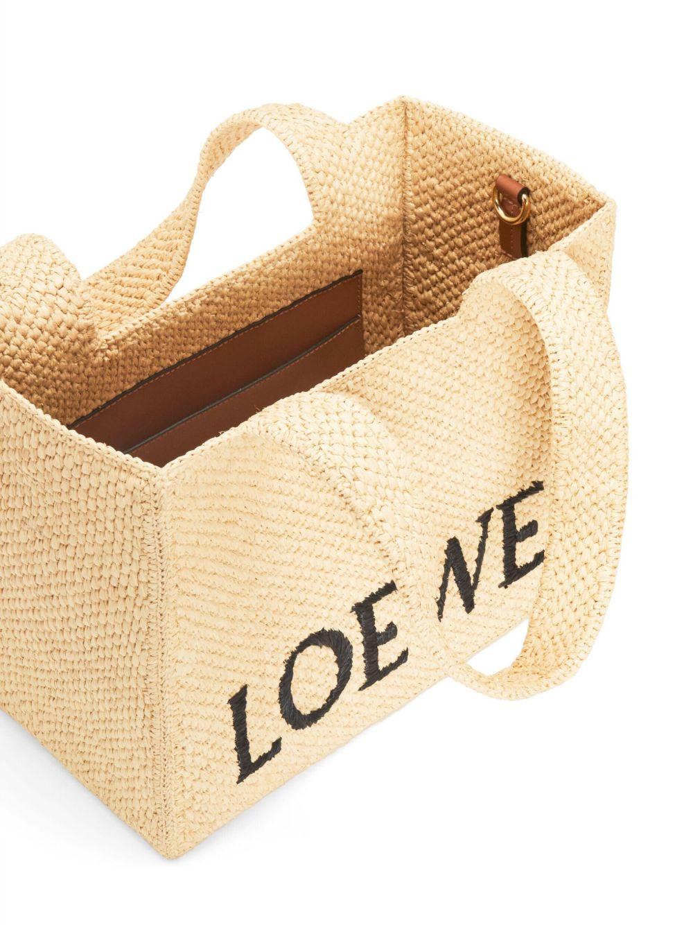 Medium LOEWE Font Tote in raffia Product Image