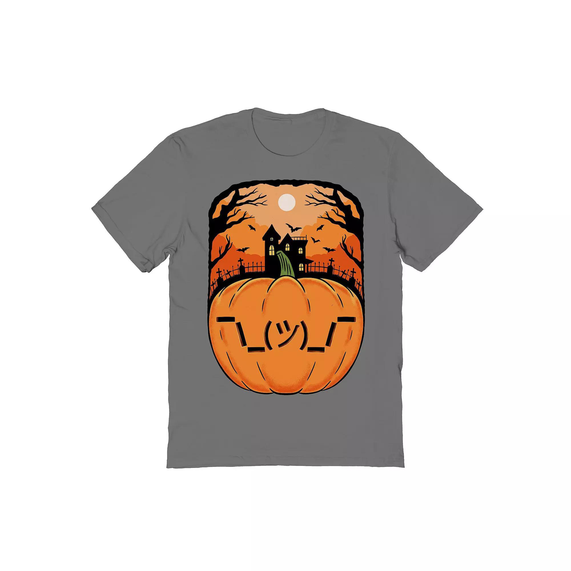 Men's Halloween Shrug Halloween Graphic Tee, Size: Small, Grey Product Image