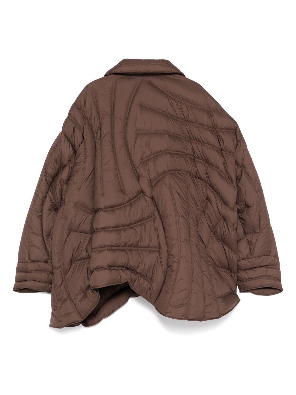 asymmetrical curved puffer jacket Product Image