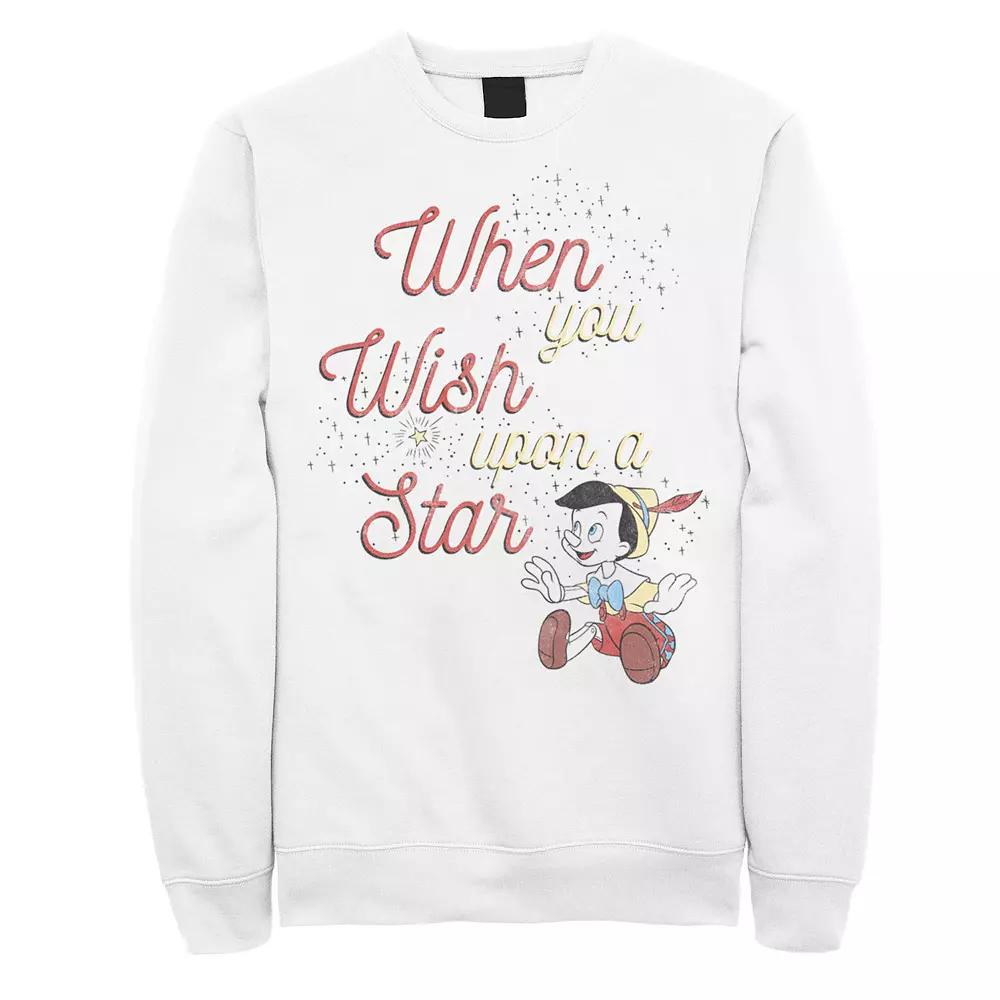Disney's Pinocchio When You Wish Upon A Star Men's Sweatshirt, Size: XL, White Product Image