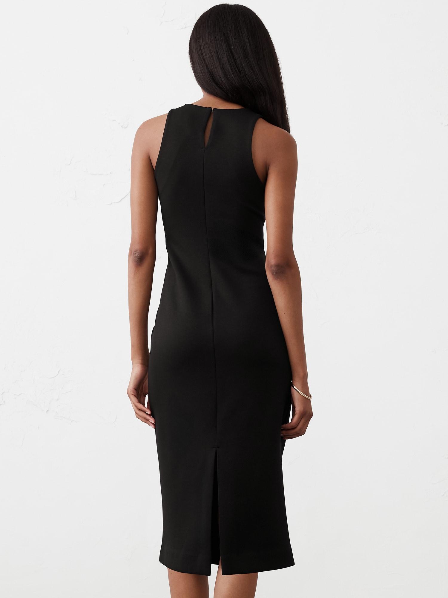 Racer-Neck Knit Midi Dress Product Image