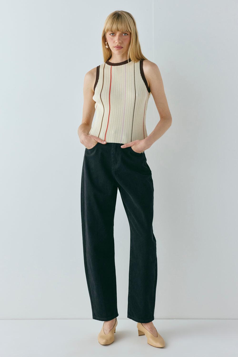 Frances Knit Top Stripe Product Image