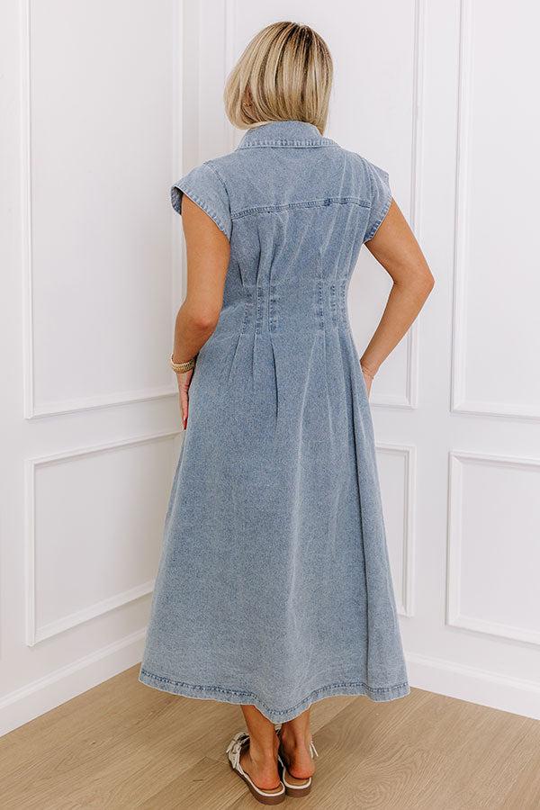 San Fran Bistro Denim Midi Dress Product Image