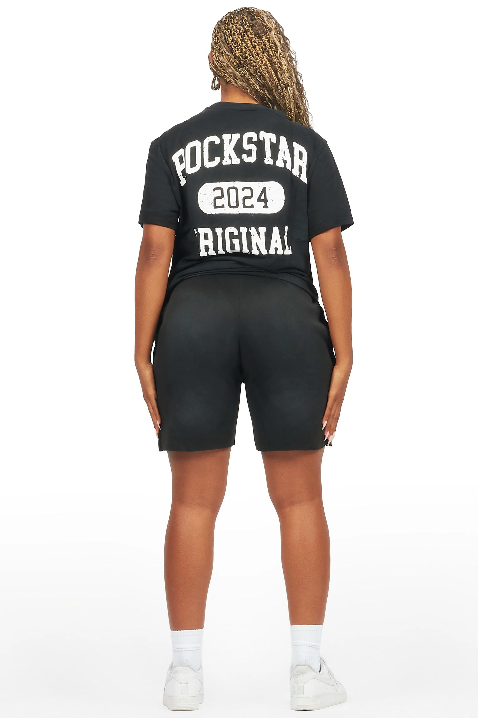 Lionela Black T-Shirt Snap Short Set Female Product Image