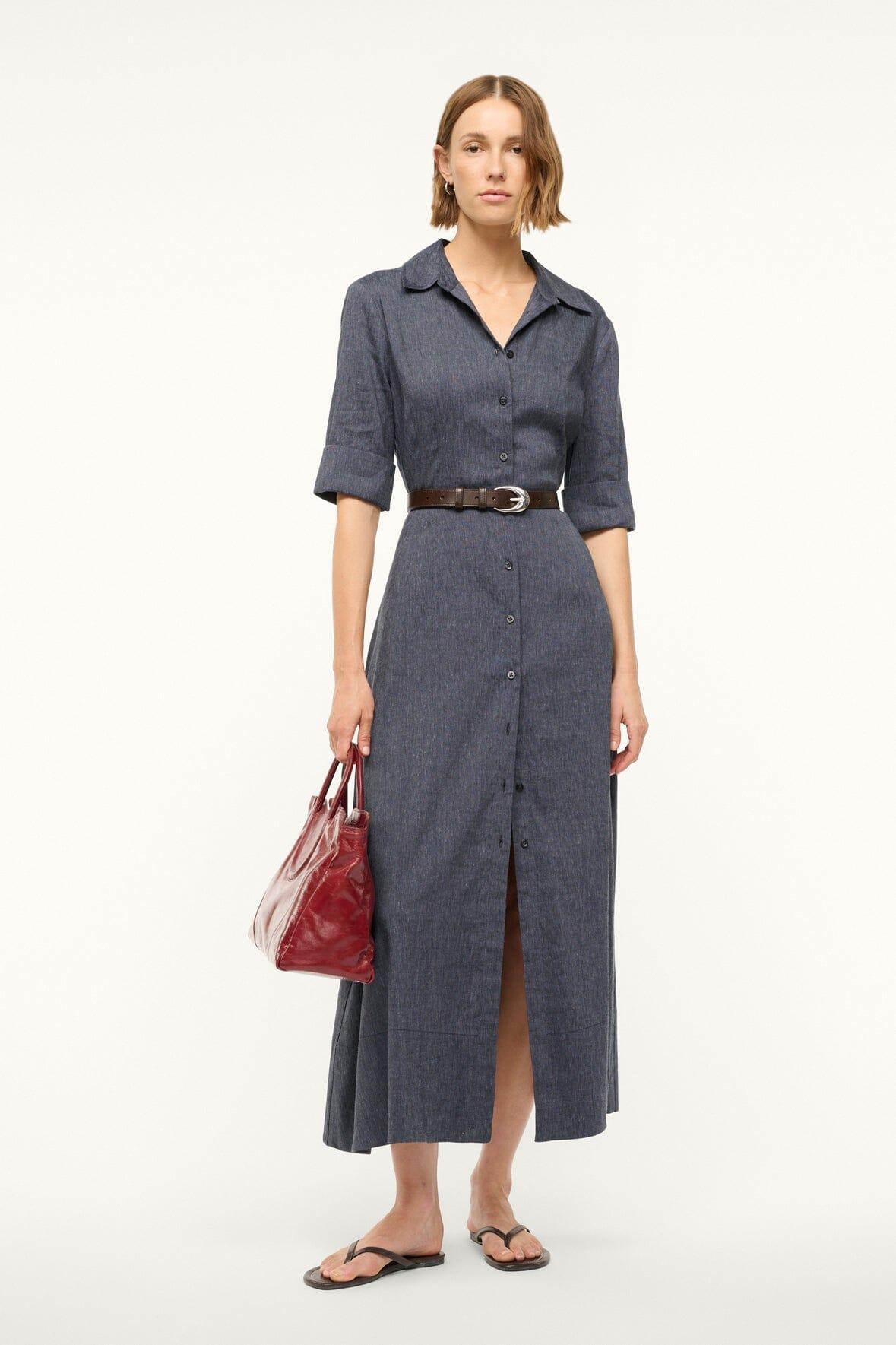 JOAN LINEN DRESS | CHAMBRAY Product Image