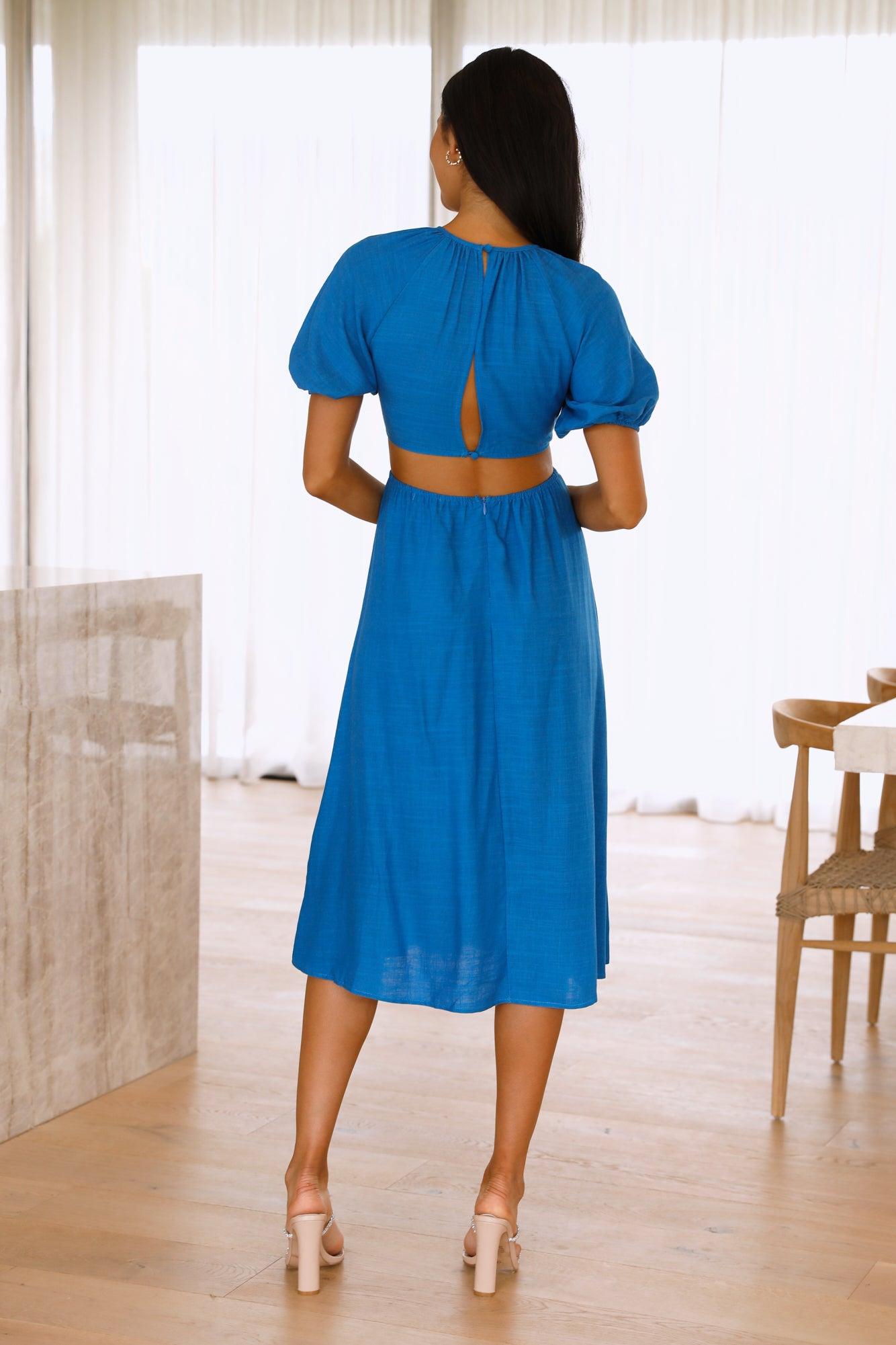 Illuminate The Way Midi Dress Blue Product Image