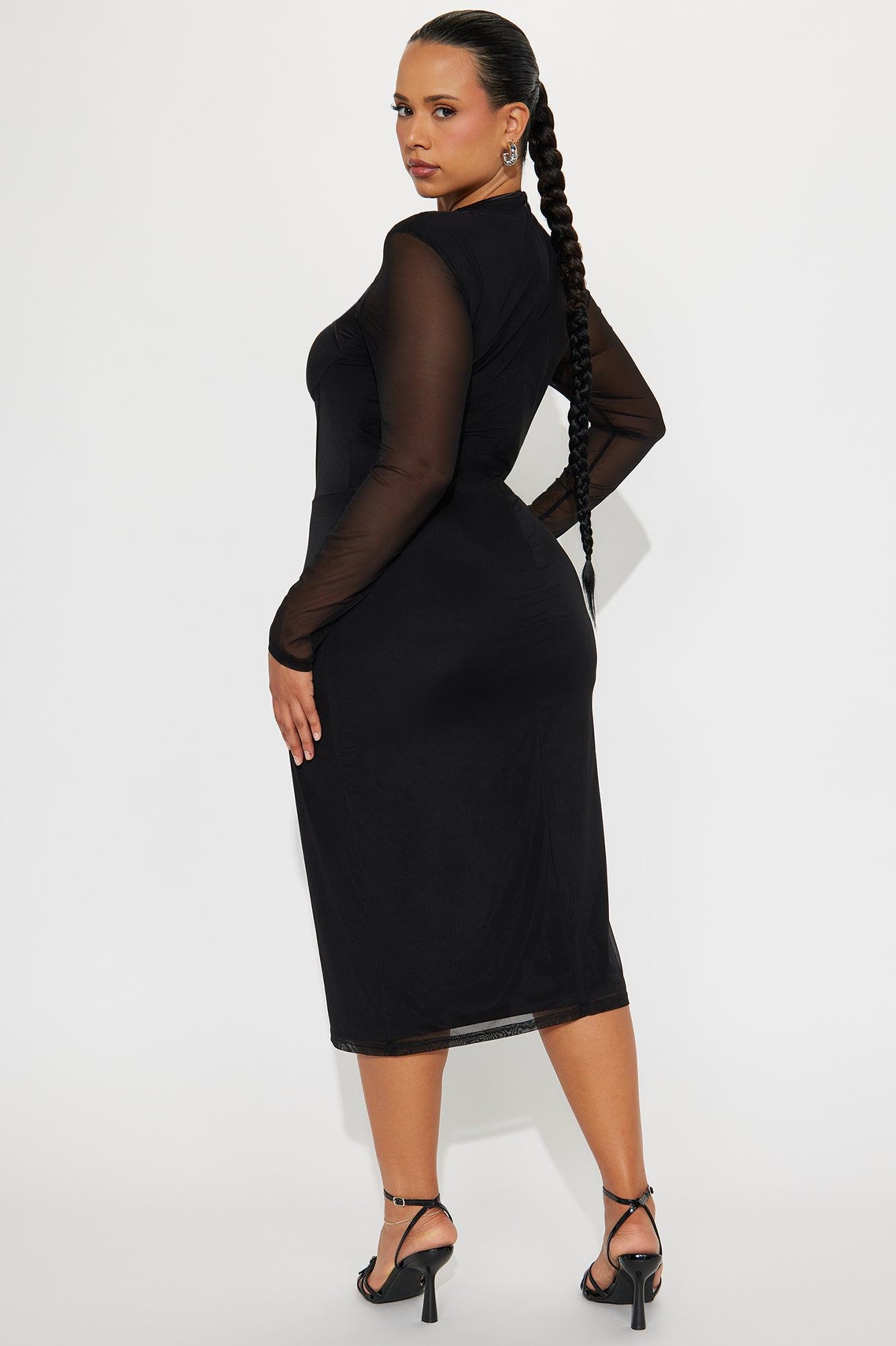 Cocktail Hour Corset Midi Dress - Black Female Product Image