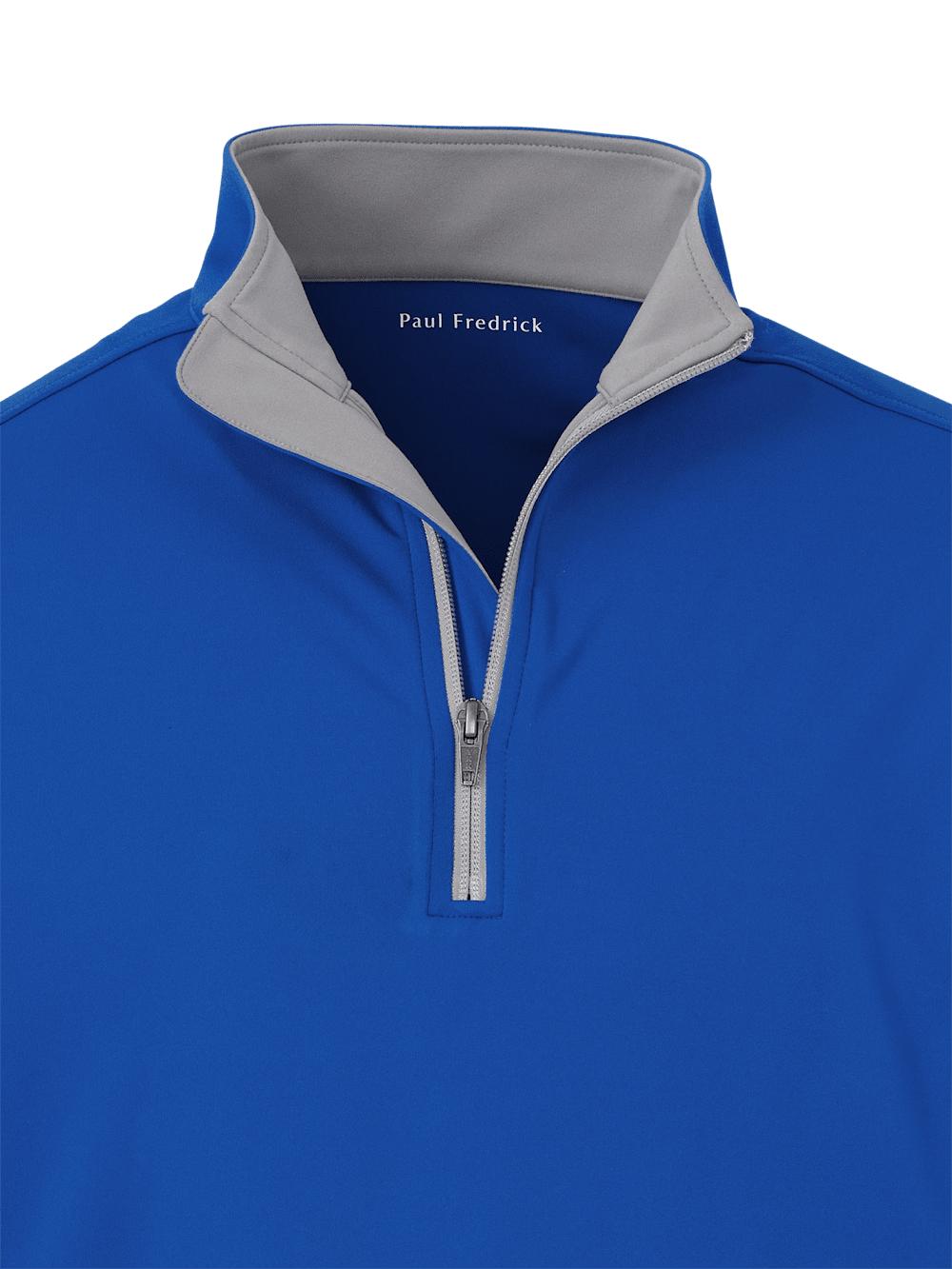 Performance Blend Quarter Zip Mock Neck - Cobalt Product Image
