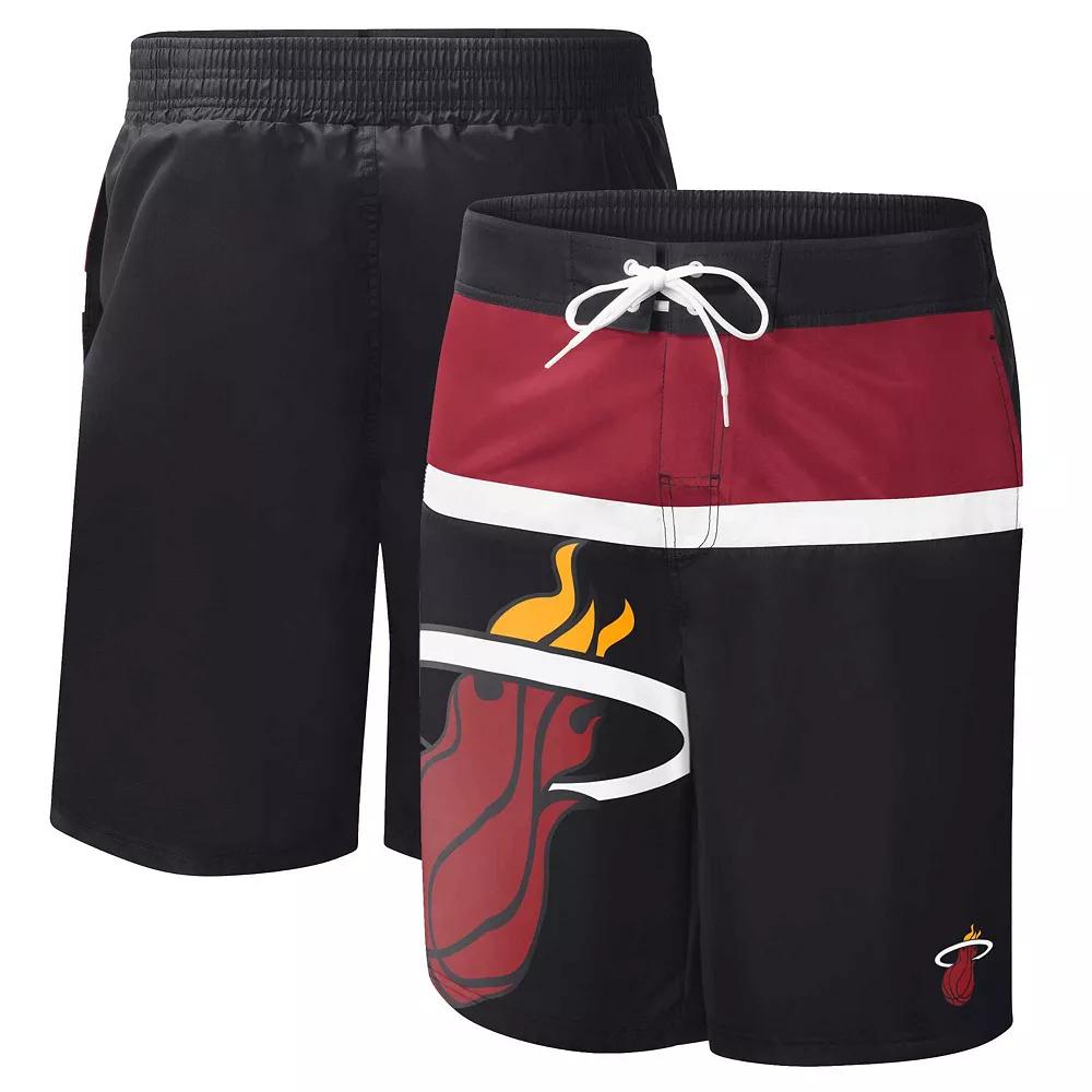 Men's G-III Sports by Carl Banks Black Miami Heat Sea Wind Swim Trunks, Size: 2XL Product Image