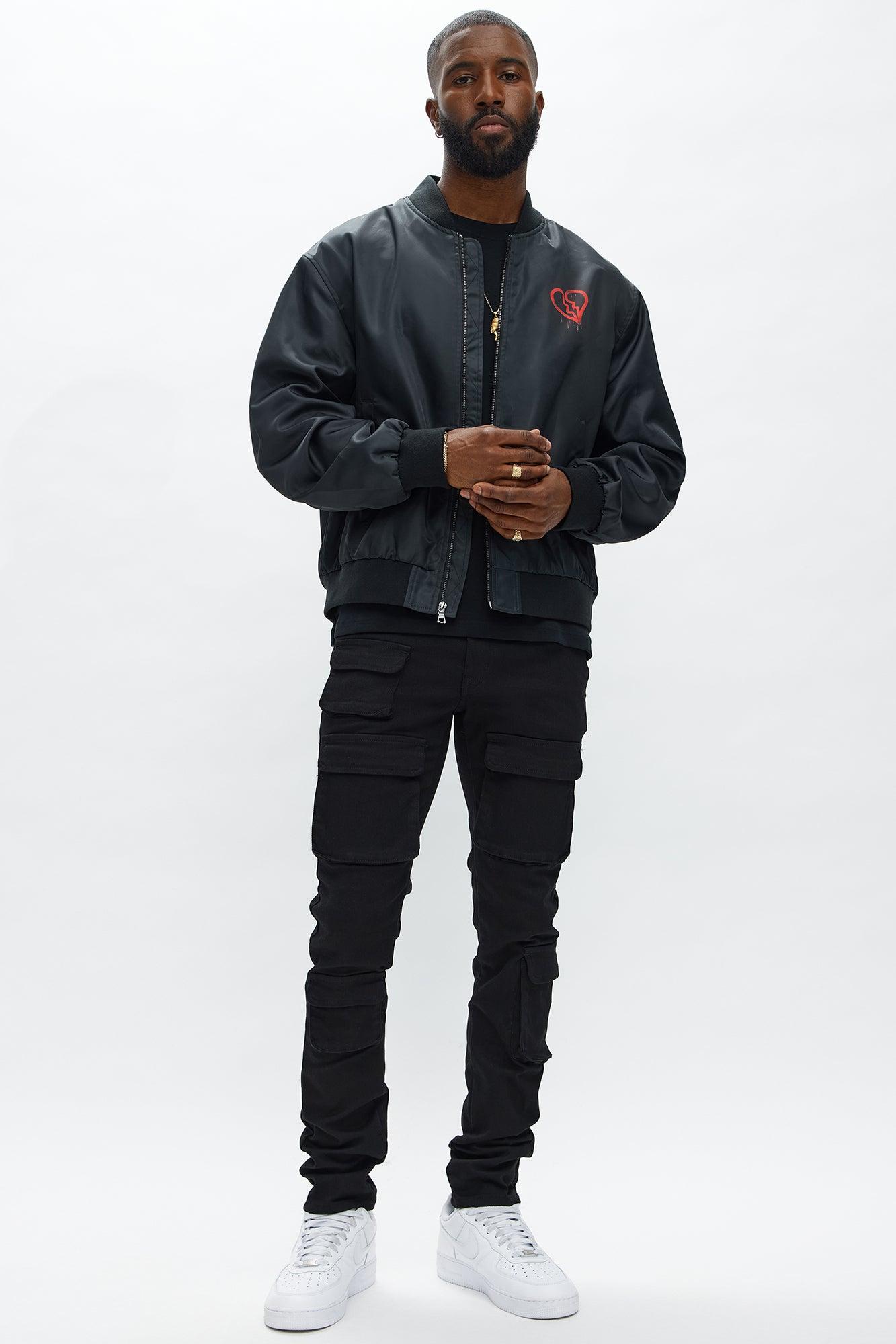 Skinny Pocket Me Cargo Pants - Black Male Product Image