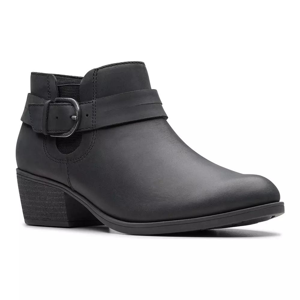Clarks® Charlten Rae Women's Buckle Detail Leather Ankle Boots,  Product Image