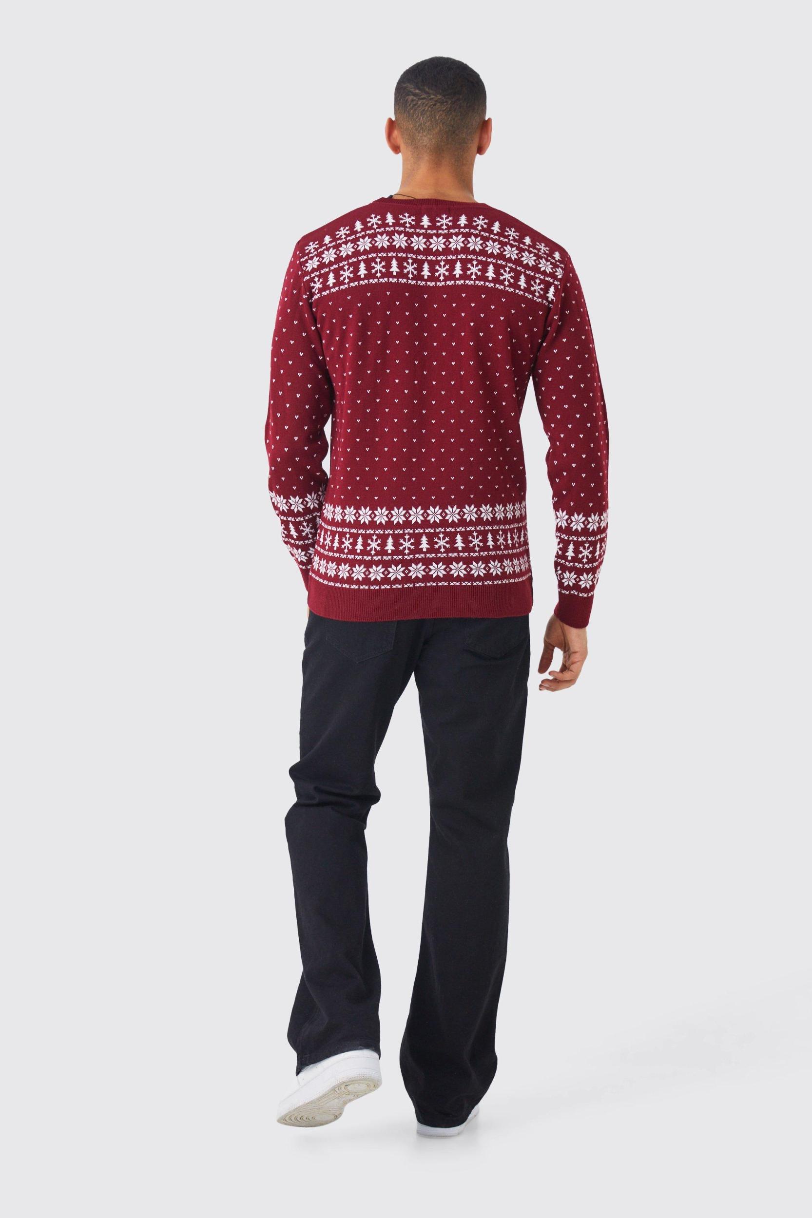 99 Problems Christmas Sweater | boohooMAN USA Product Image